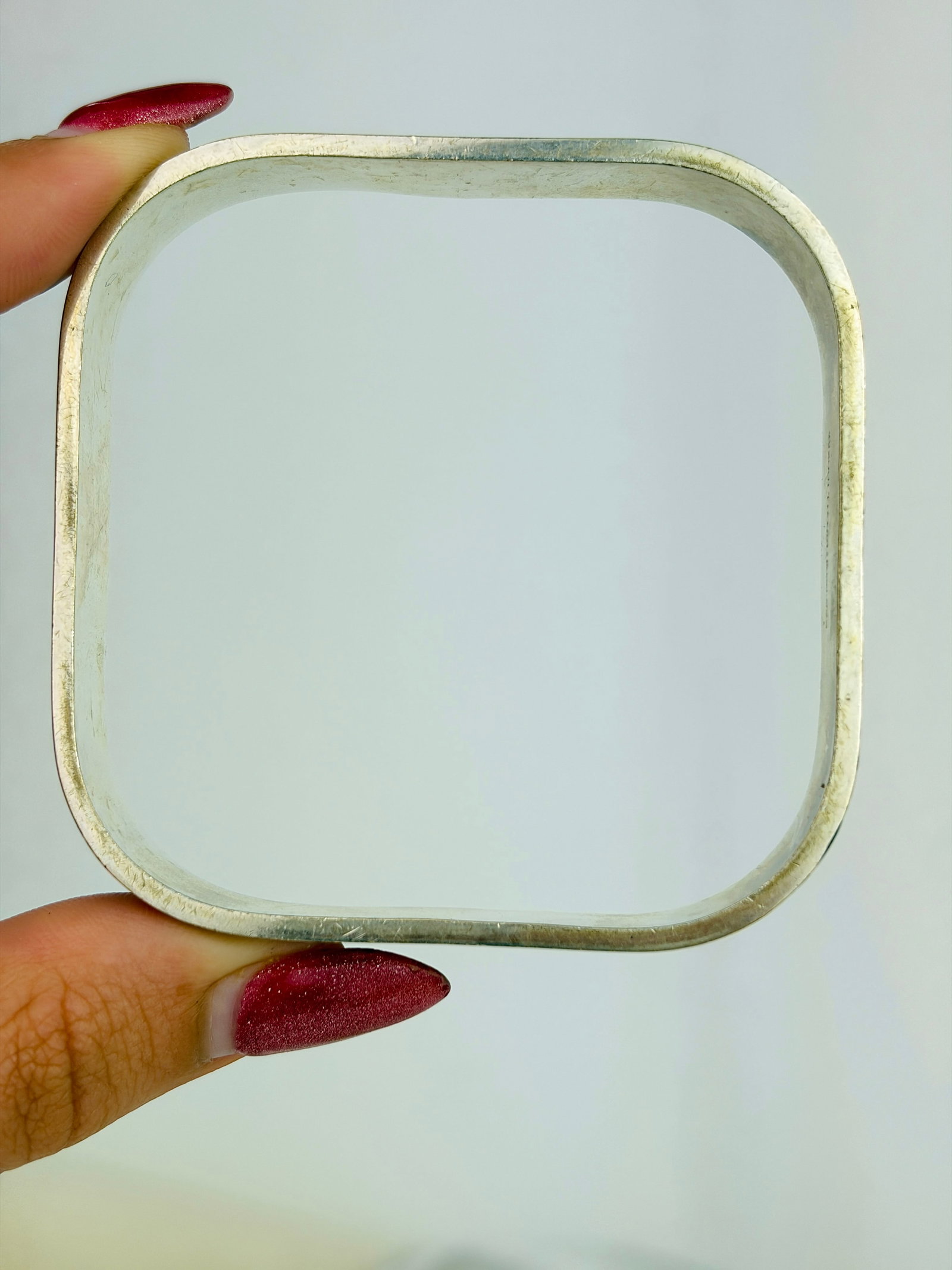Vintage Sterling Silver Tiffany & Co Square Bangle Bracelet - 2
