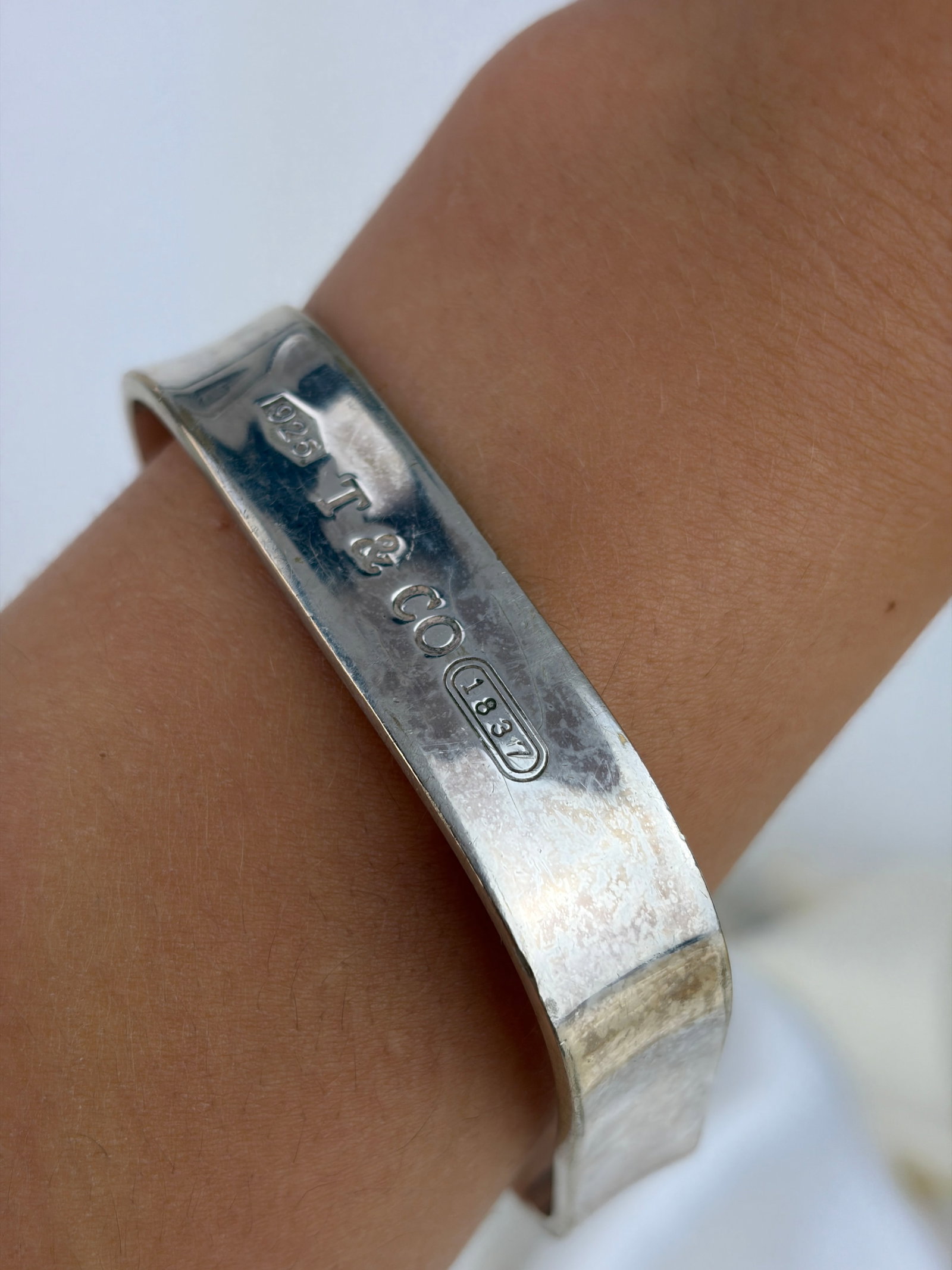 Vintage Sterling Silver Tiffany & Co Square Bangle Bracelet - 5