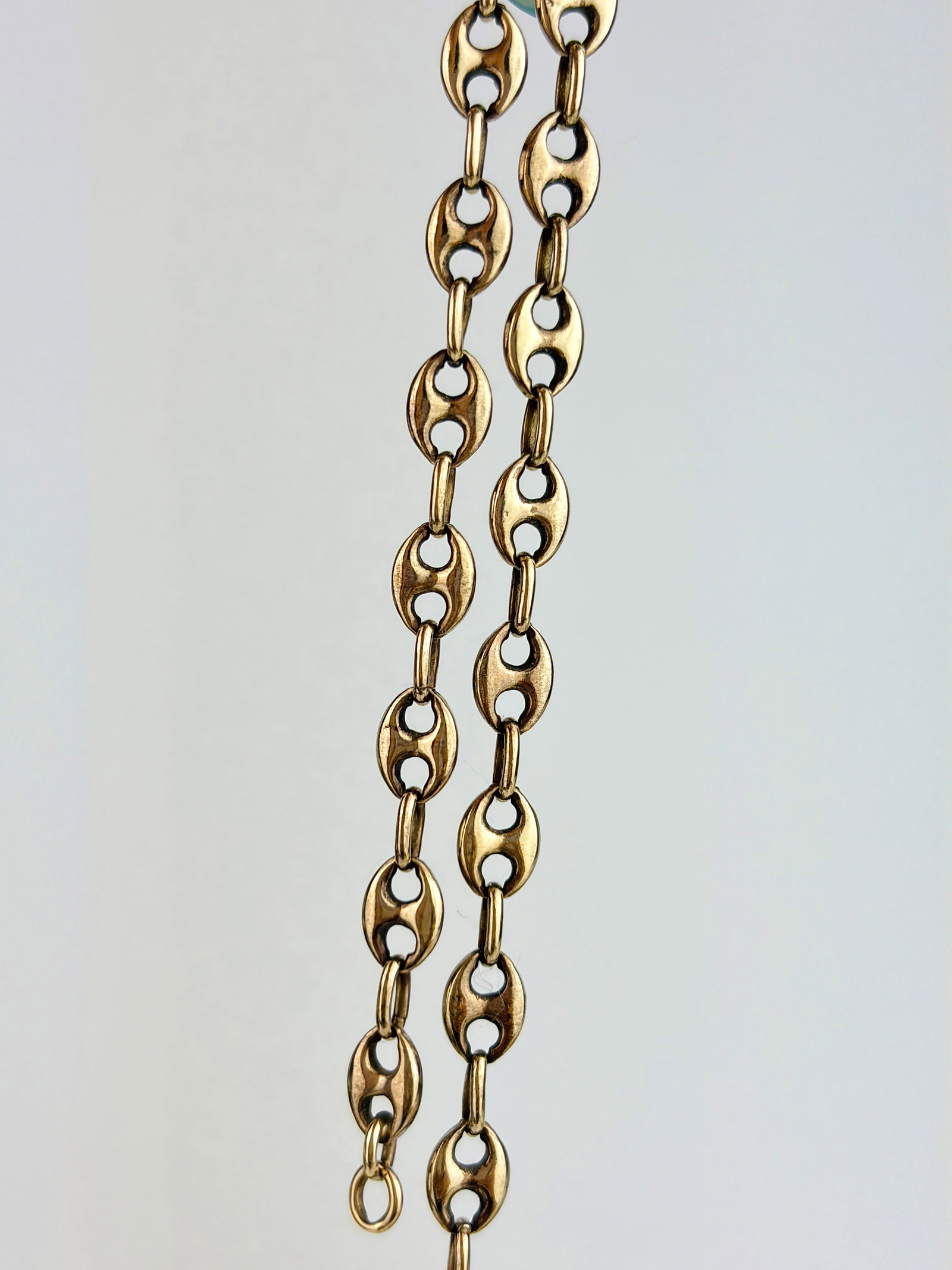 Vintage 9ct Gold Chubby Mariner Link Bracelet AF - 3