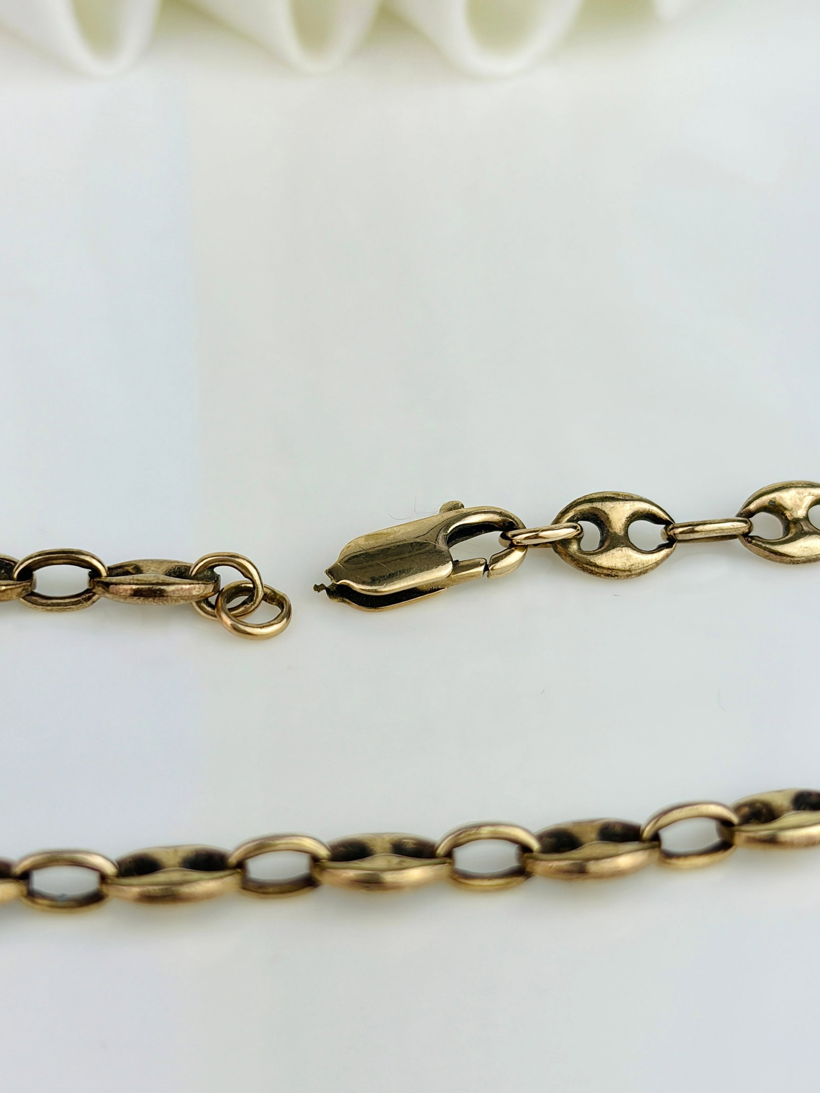 Vintage 9ct Gold Chubby Mariner Link Bracelet AF - 4