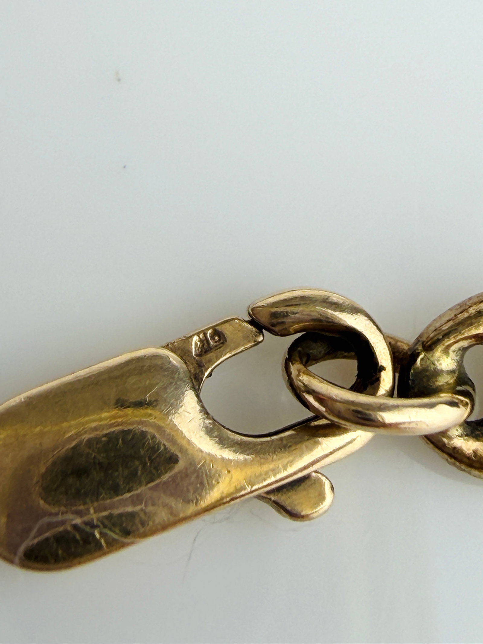 Vintage 9ct Gold Chubby Mariner Link Bracelet AF - 5