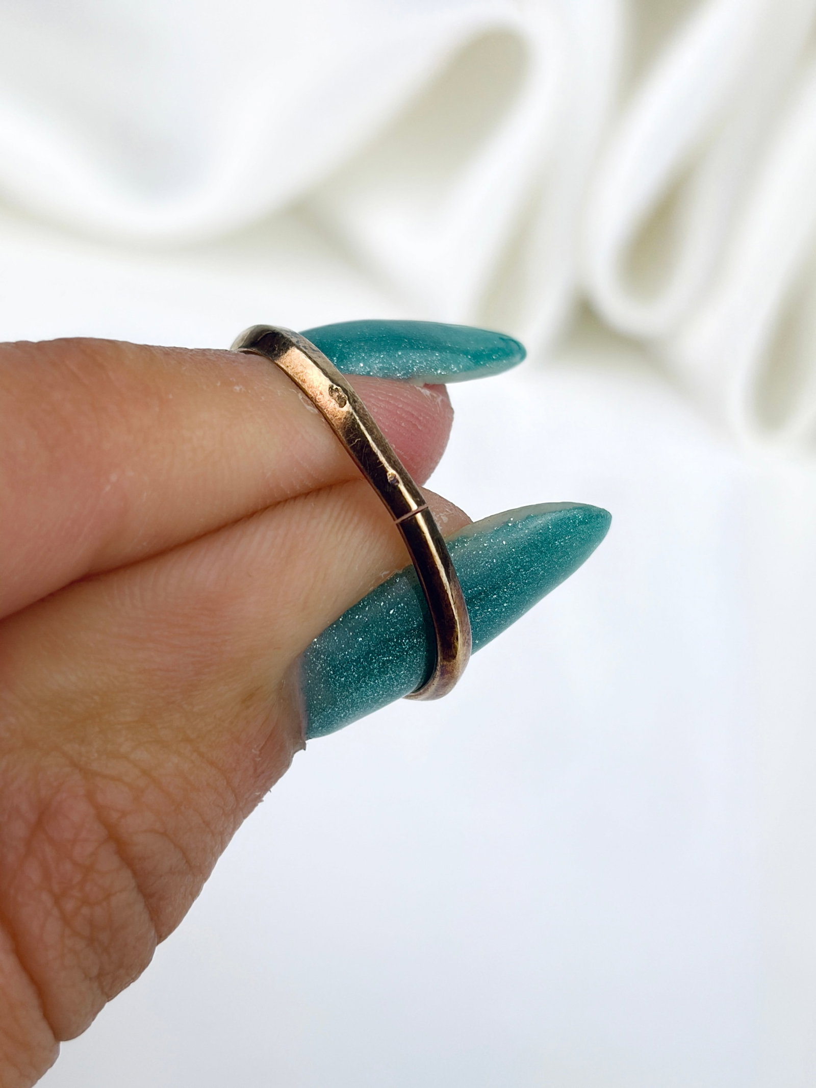 Antique 9ct Gold Green and White Paste Cluster Ring - 4