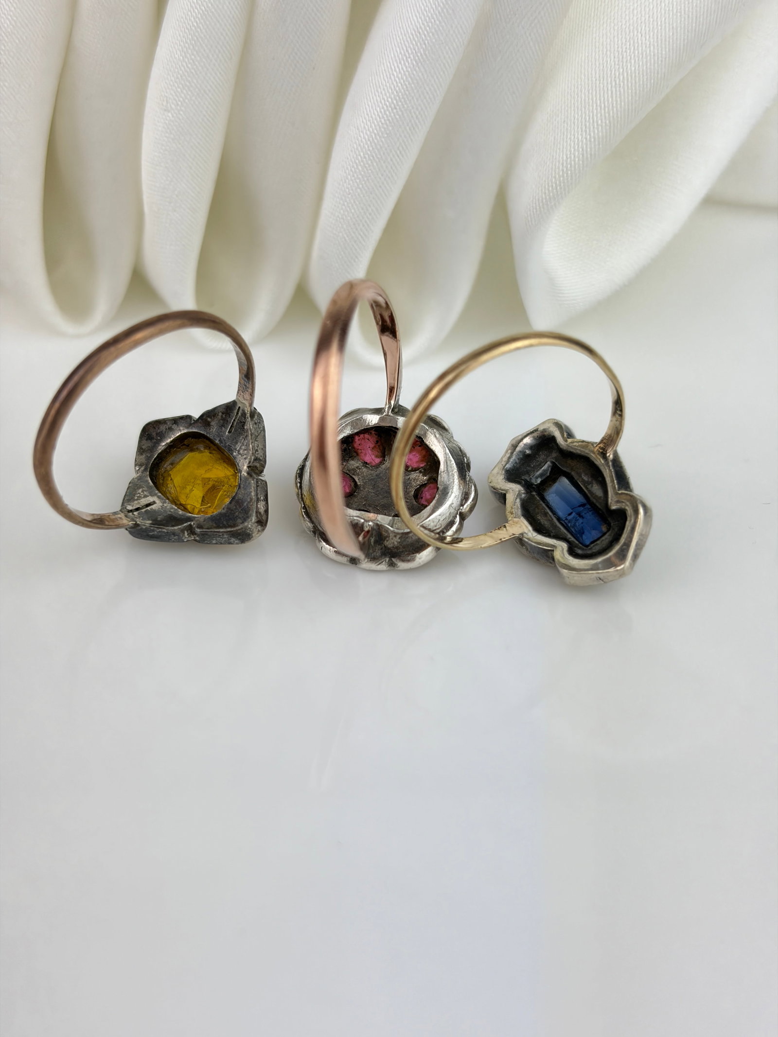 Mixed Lot - 3x 9ct Gold and Silver Gemstone Rings - 2