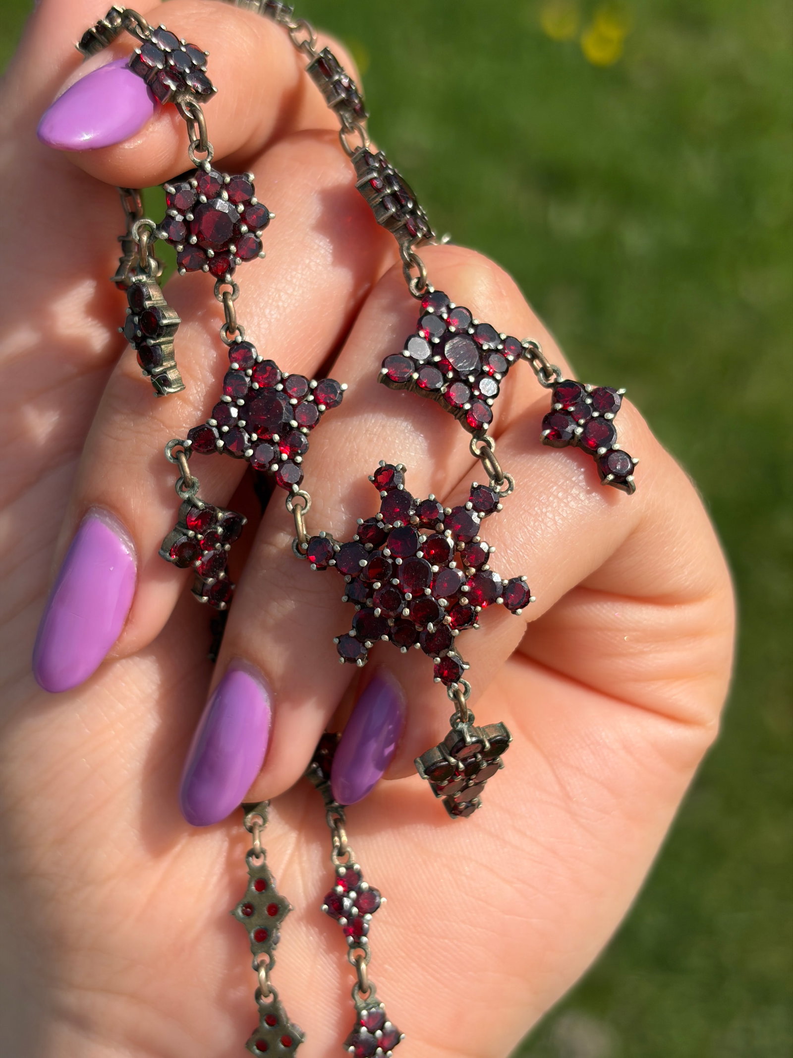 ANTIQUE BOHEMIAN GARNET NECKLACE - 2