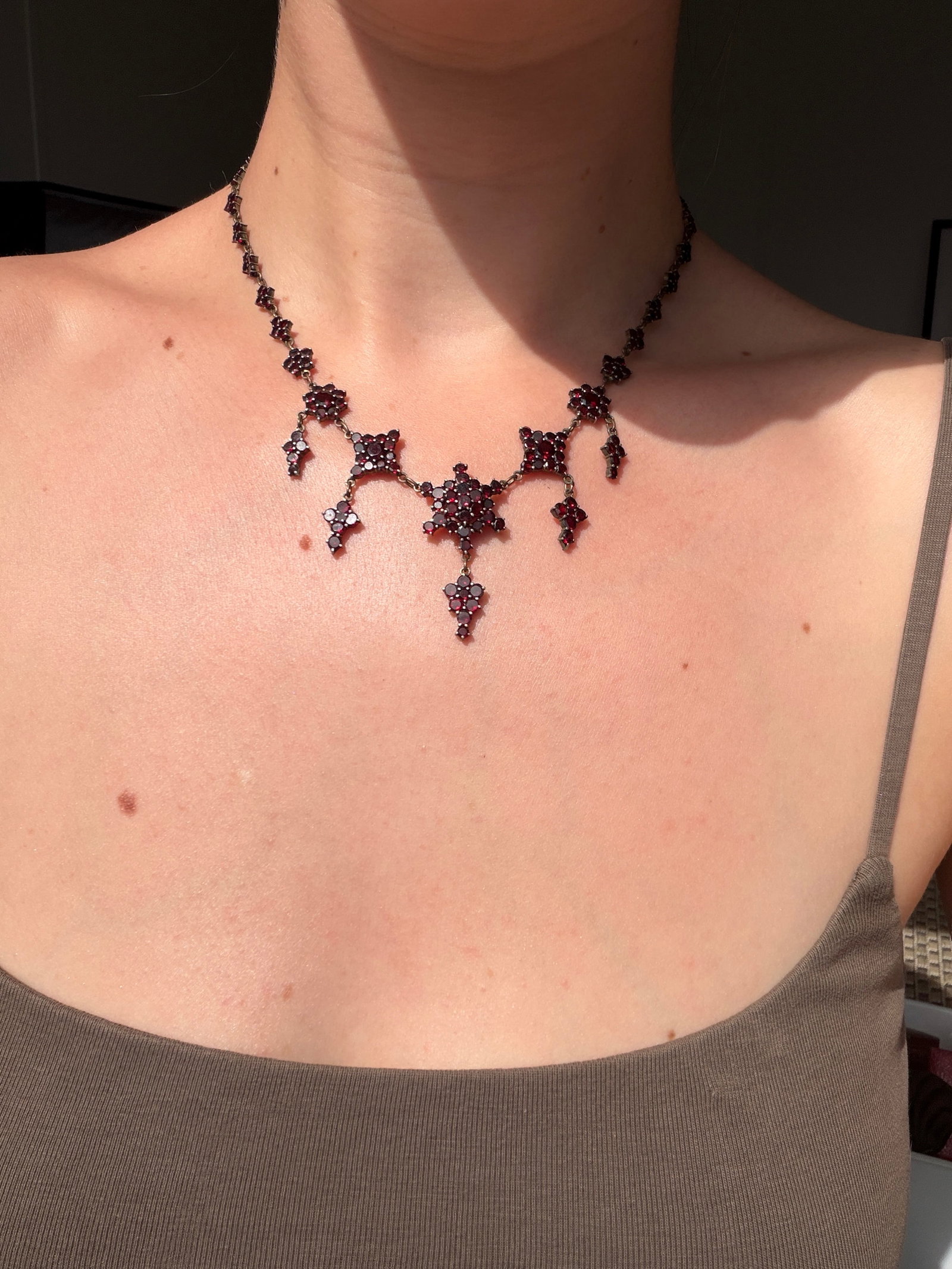 ANTIQUE BOHEMIAN GARNET NECKLACE - 3