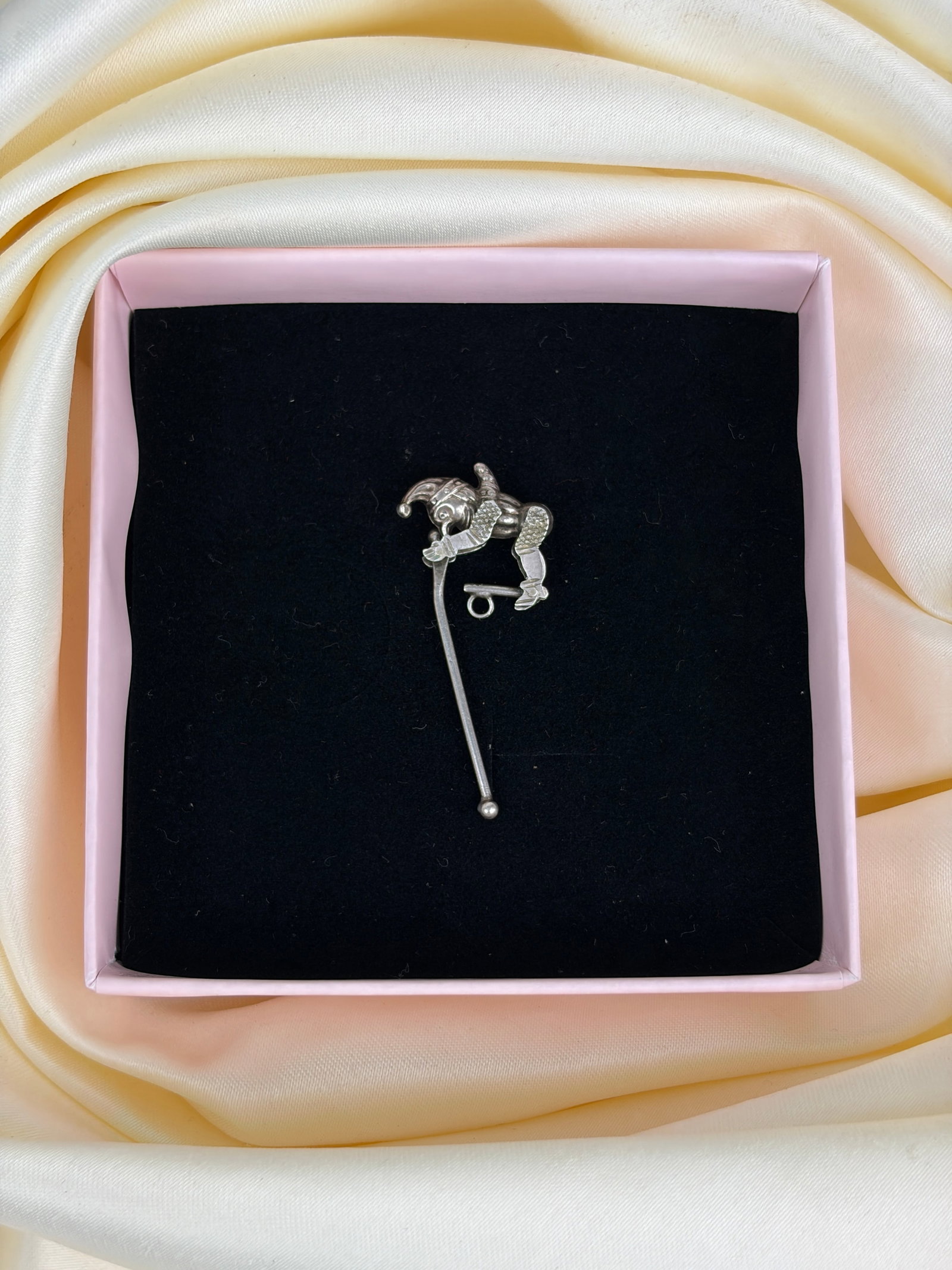 Funny antique silver "punch" charm / pendant - 5