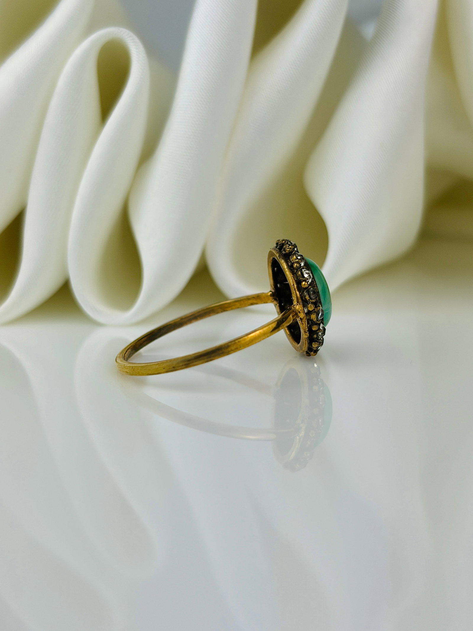 antique 9ct gold cluster ring - 2