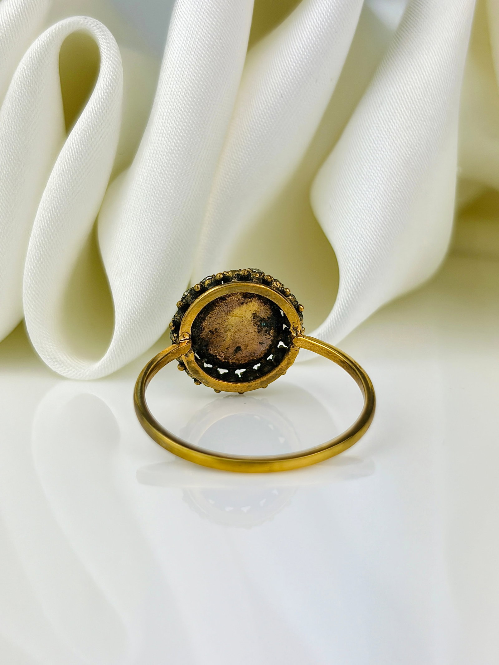 antique 9ct gold cluster ring - 3
