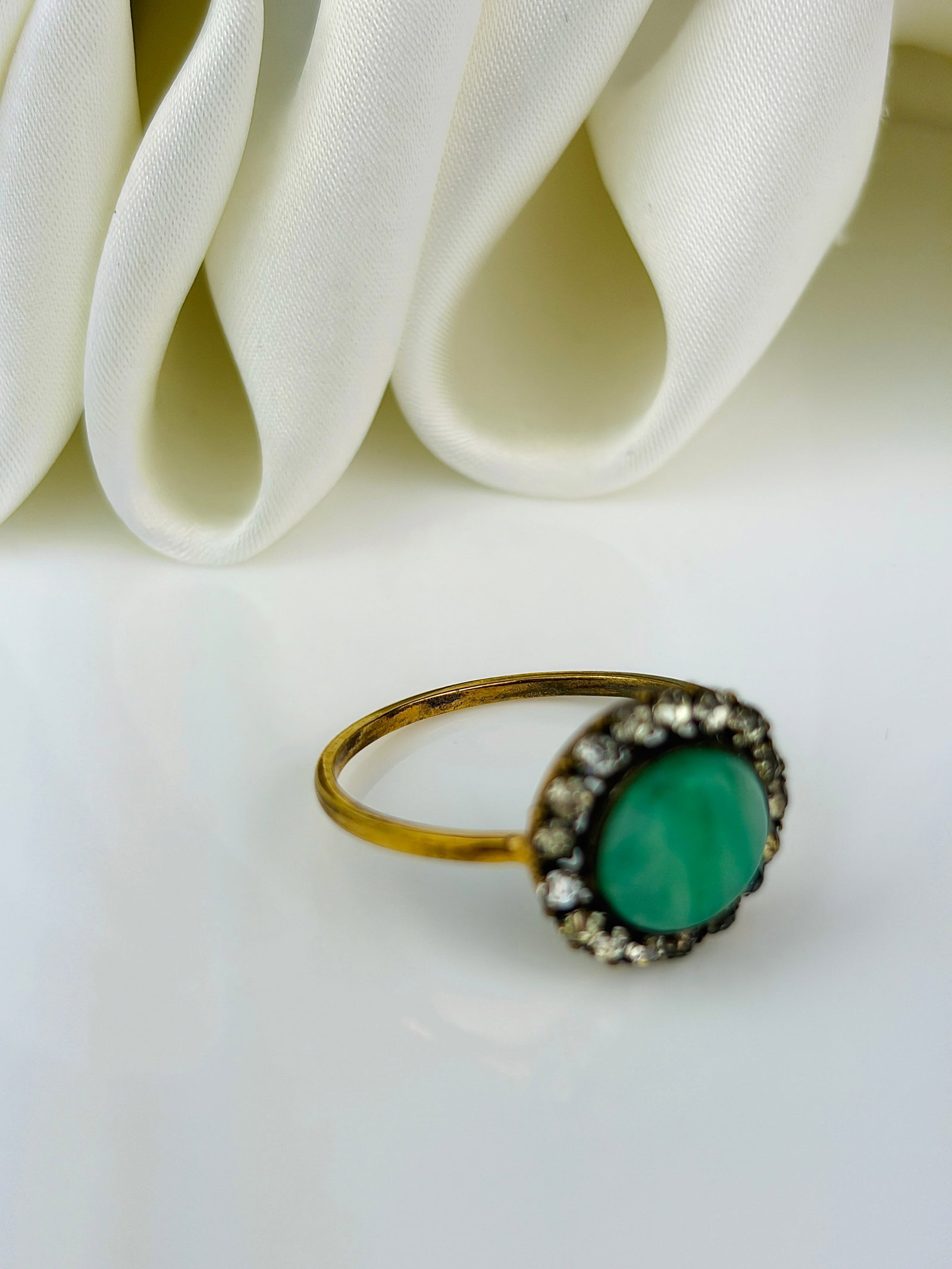 antique 9ct gold cluster ring - 4