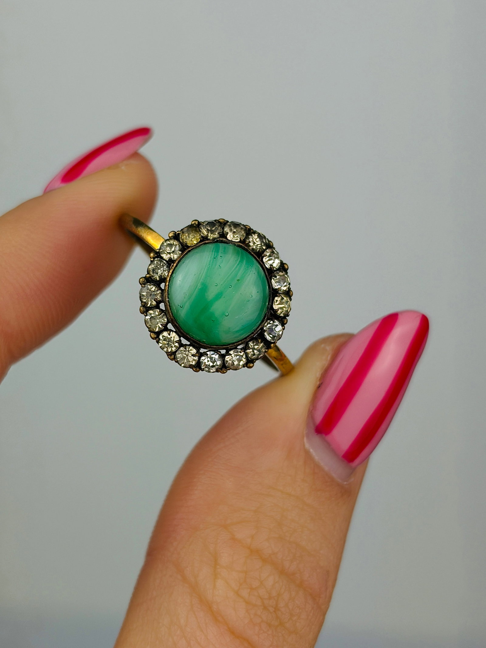 antique 9ct gold cluster ring - 5