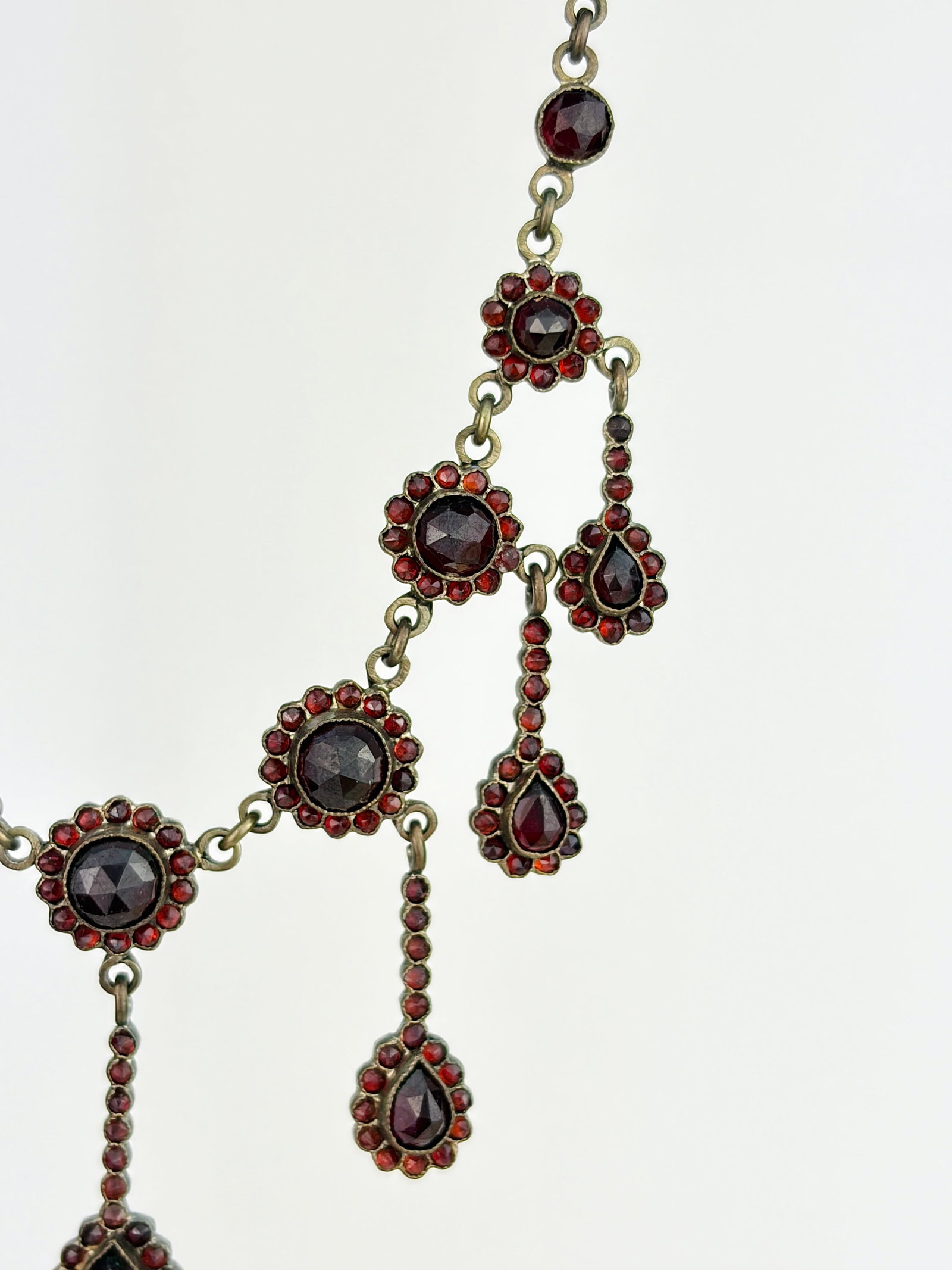 ANTIQUE BOHEMIAN GARNET DROP NECKLACE - 2