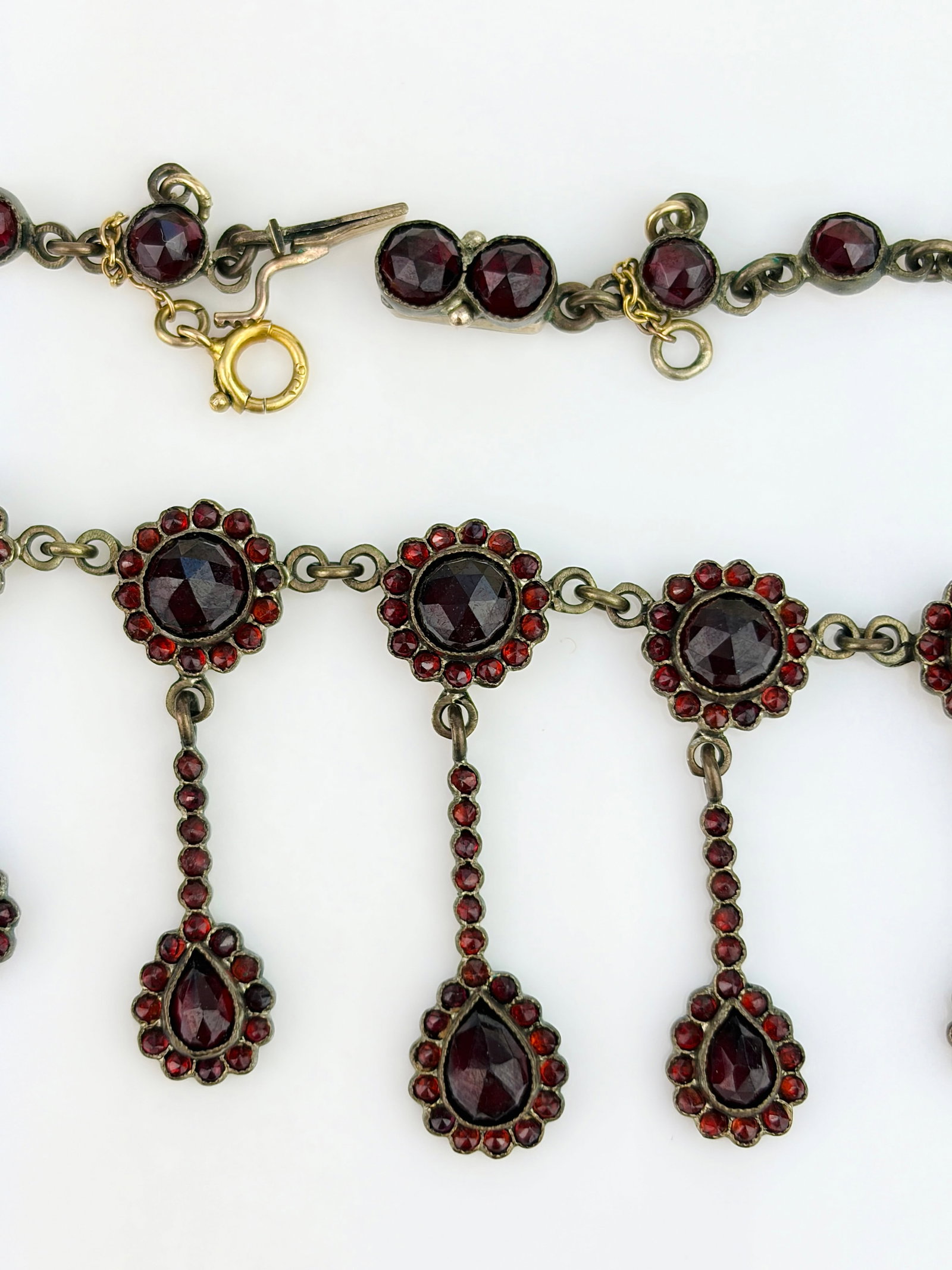 ANTIQUE BOHEMIAN GARNET DROP NECKLACE - 5