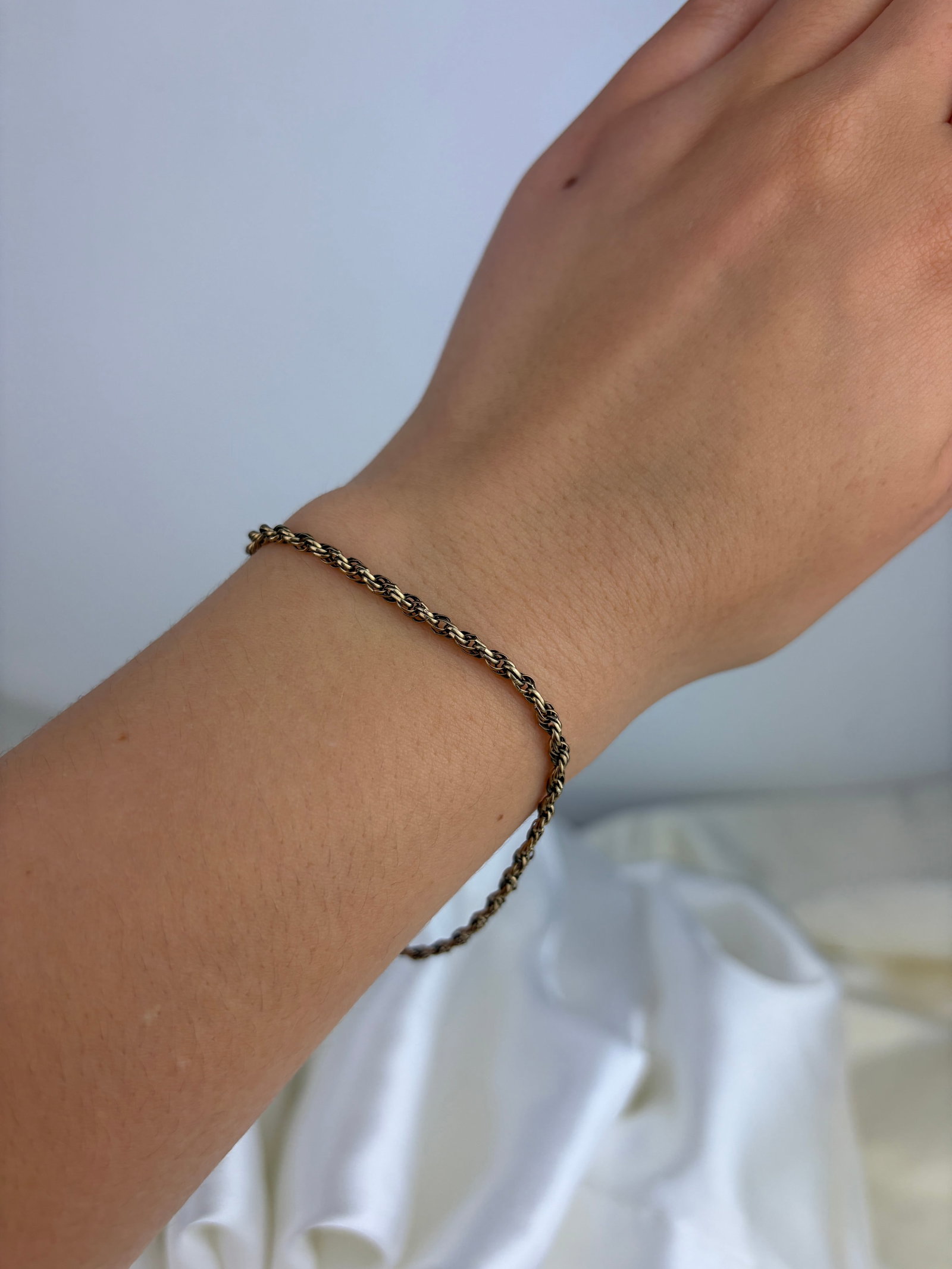 VINTAGE 9CT YELLOW GOLD TWIST BRACELET - 4
