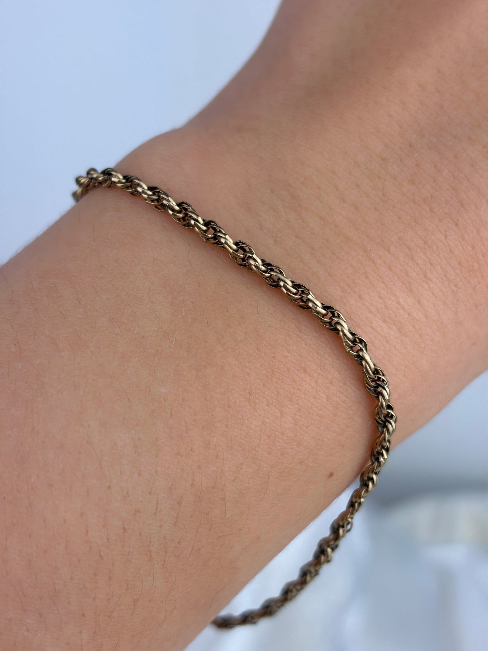 VINTAGE 9CT YELLOW GOLD TWIST BRACELET - 5