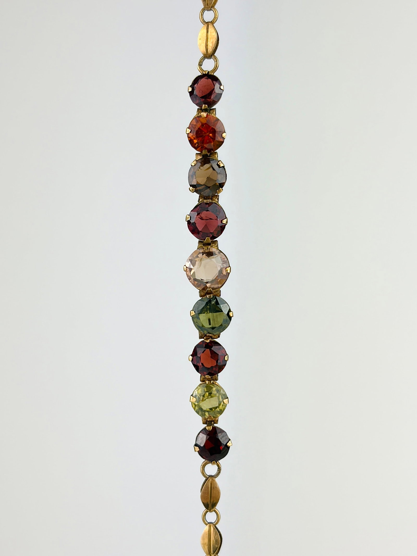 ANTIQUE 9CT YELLOW GOLD MULTIGEM BRACELET (1 of 7)