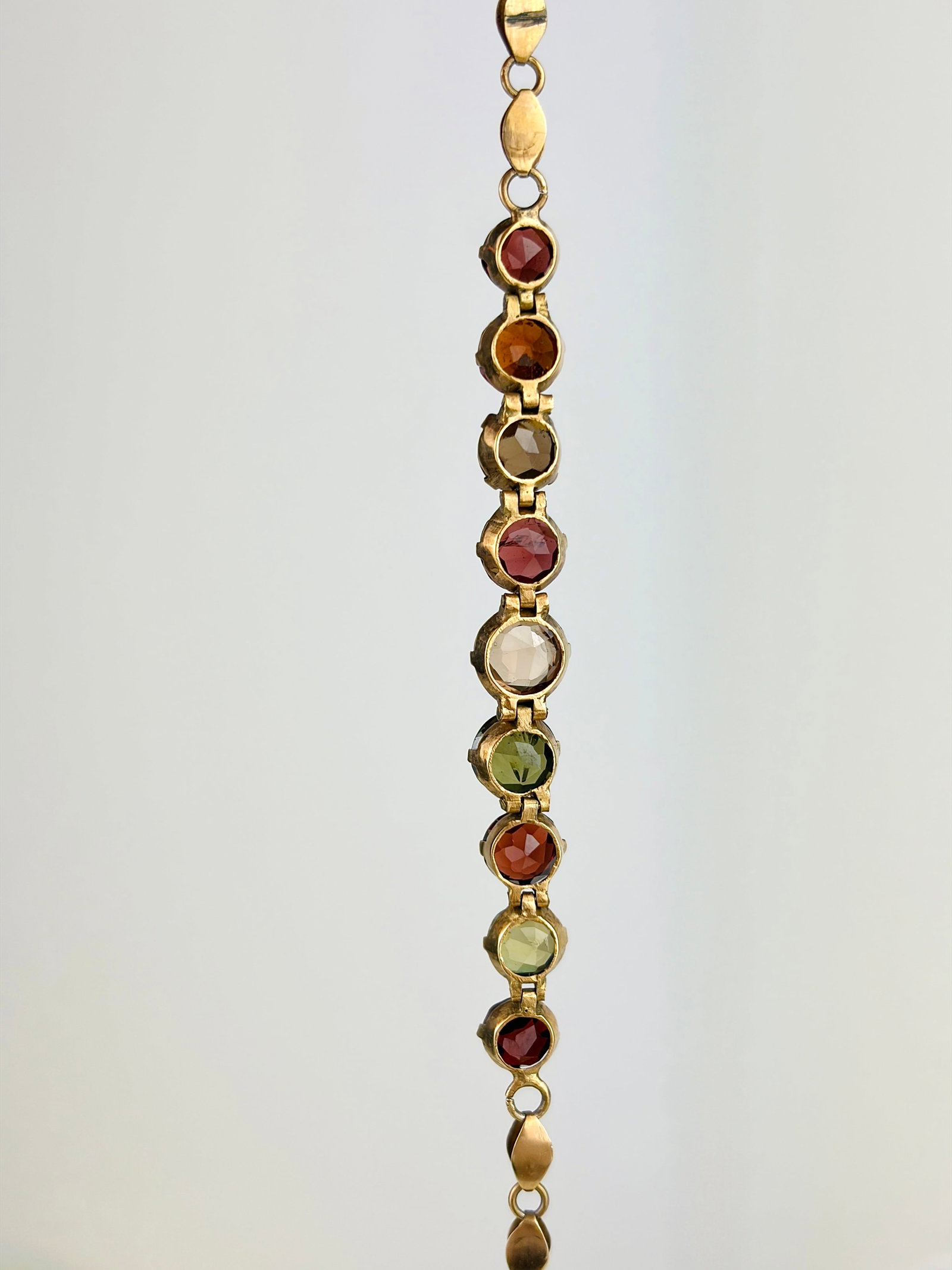 ANTIQUE 9CT YELLOW GOLD MULTIGEM BRACELET - 3