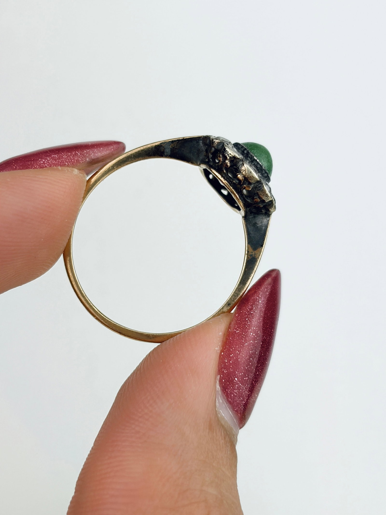 Wonderful 9ct Gold and Silver Cluster Ring - 6