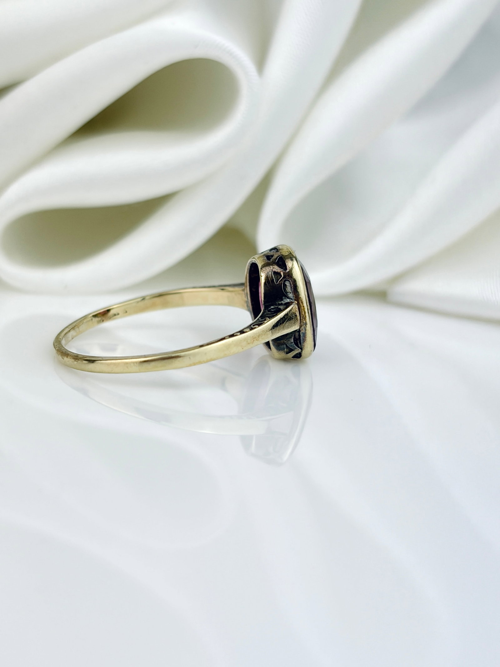Vintage 14ct Yellow Gold Pink Tourmaline Solitaire Ring - 2