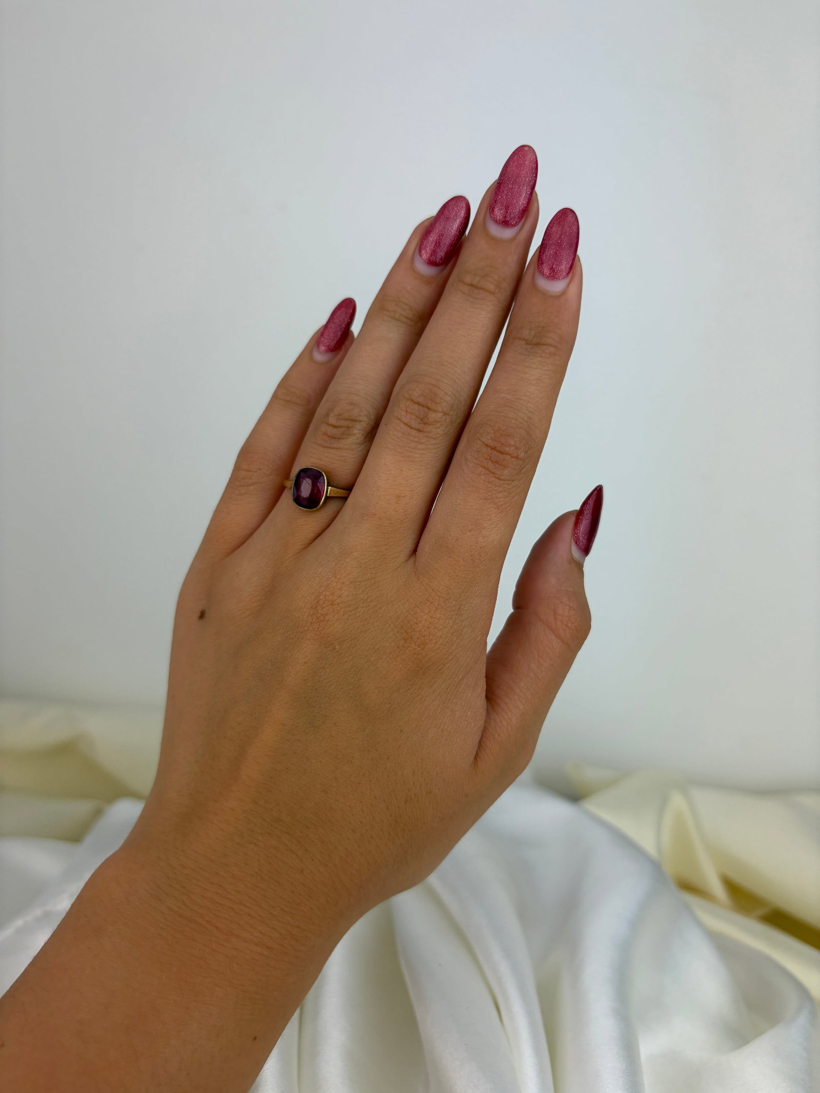 Vintage 14ct Yellow Gold Pink Tourmaline Solitaire Ring - 5