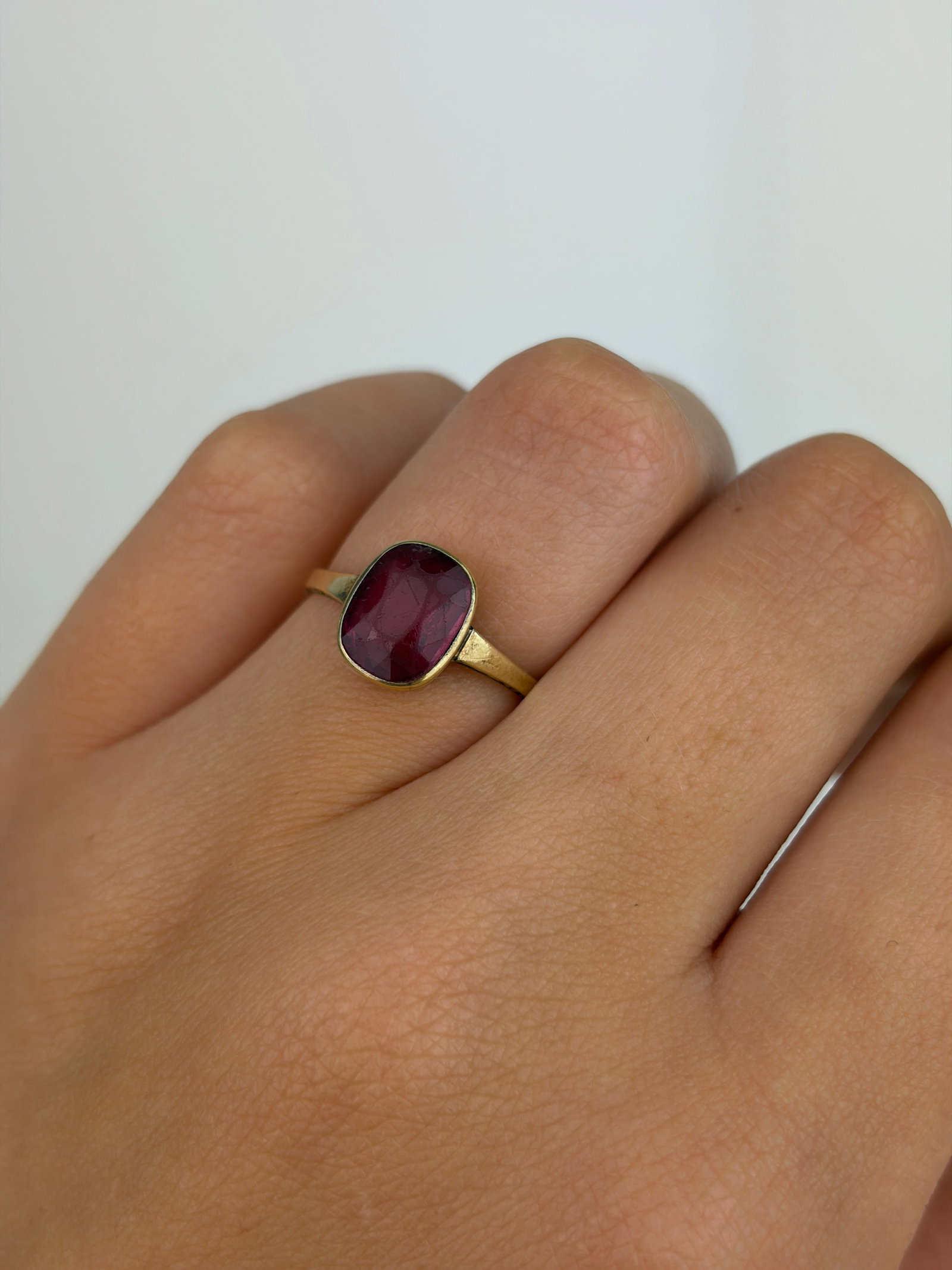 Vintage 14ct Yellow Gold Pink Tourmaline Solitaire Ring - 6