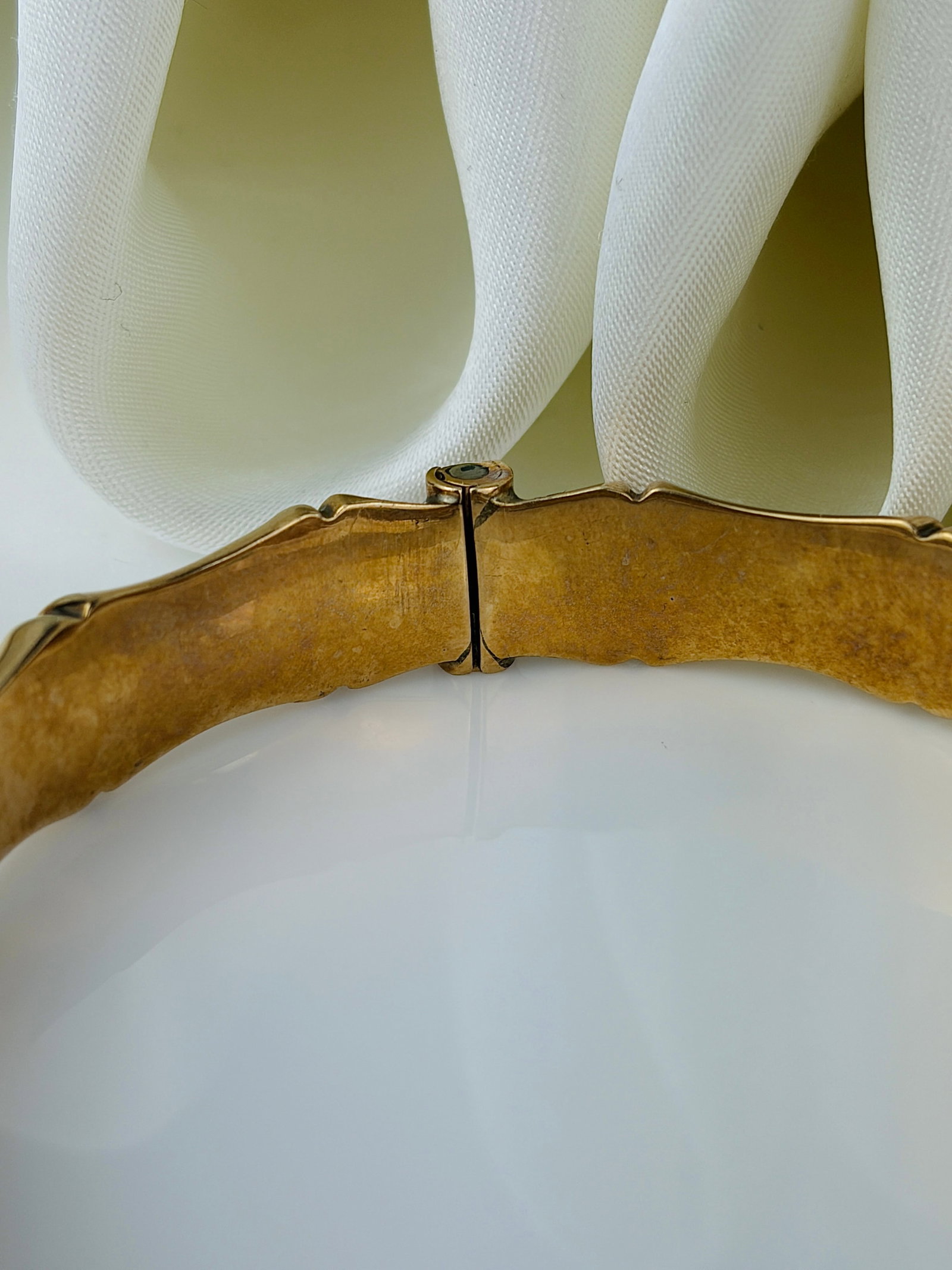 CHUNKY VINTAGE 9CT GOLD BAMBOO BANGLE / BRACELET - 4