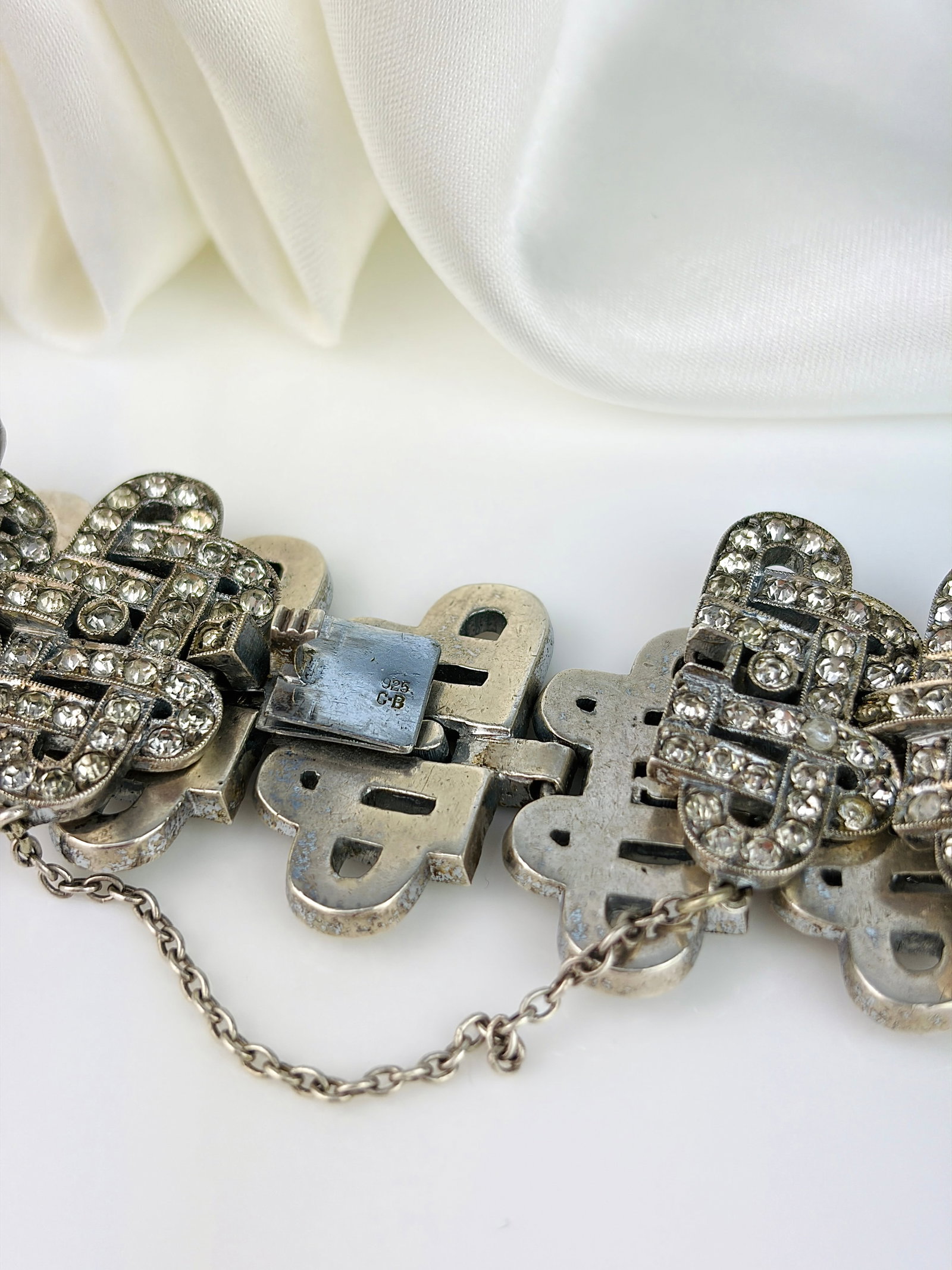 ANTIQUE 925 SILVER PASTE BRACELET - 2