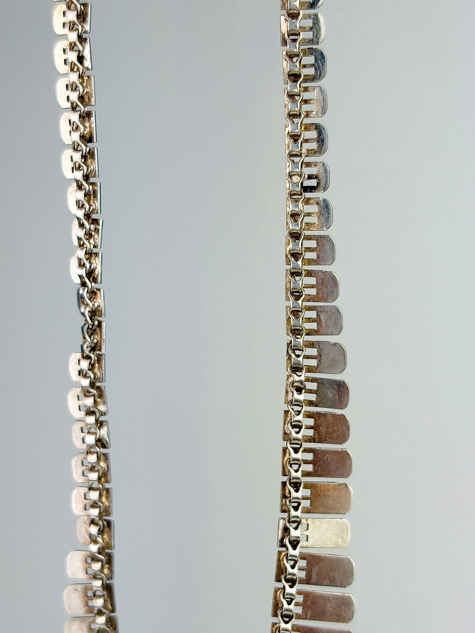 LOVELY VINTAGE SILVER COLLAR FRINGE NECKLACE - 3
