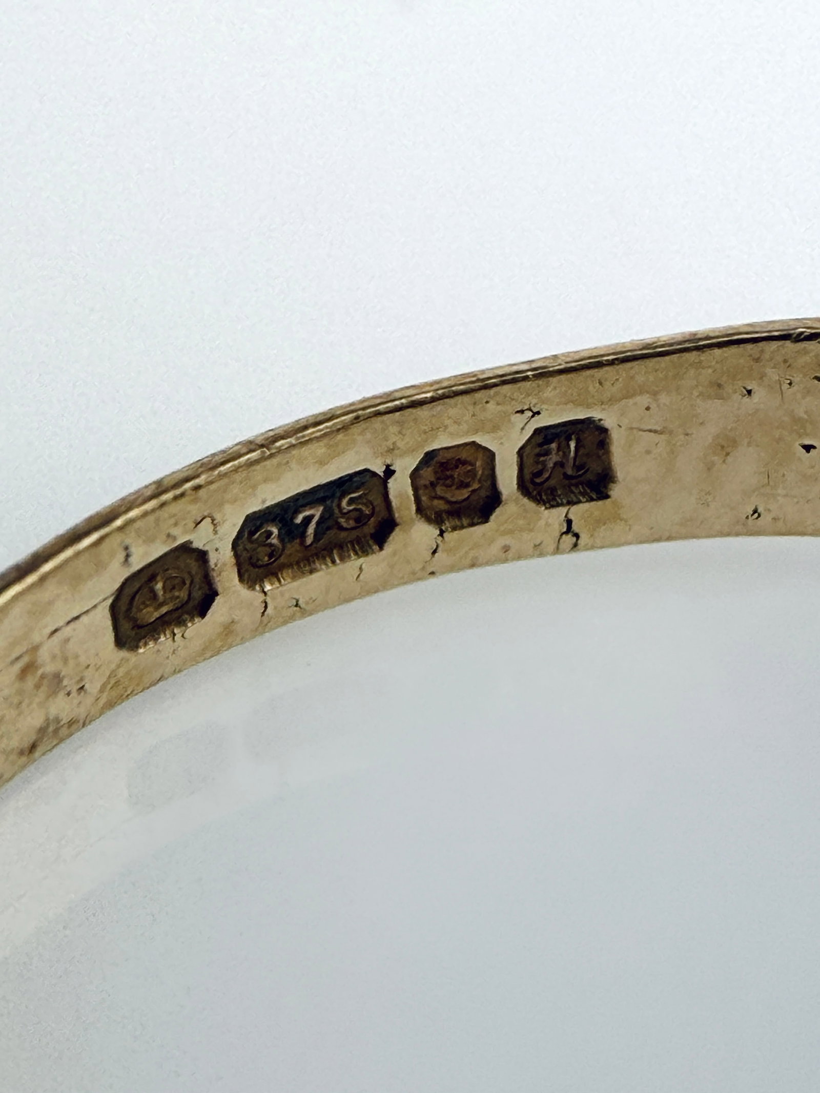 Antique 9ct Gold Keeper Style Band Ring - 4