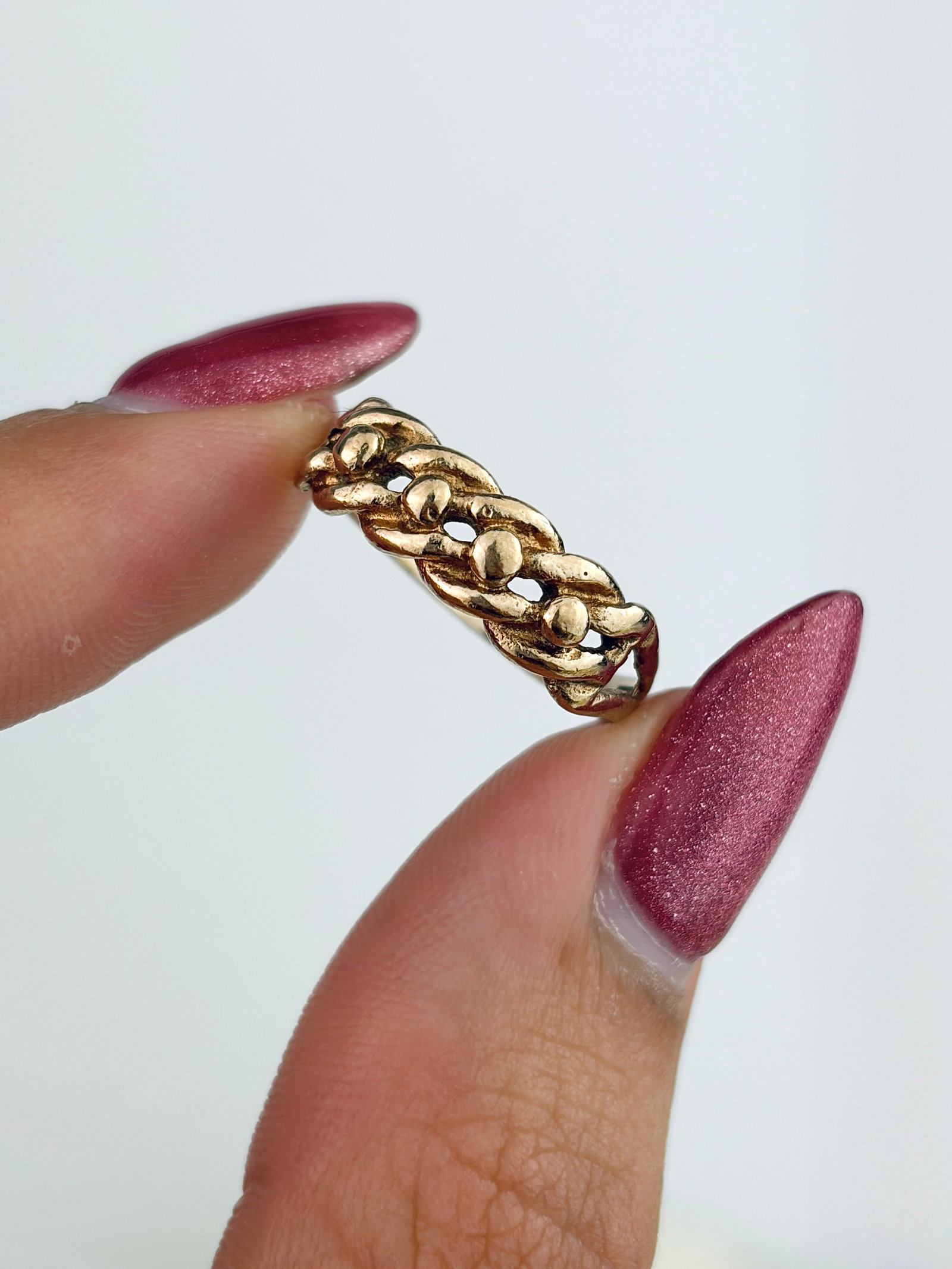 Antique 9ct Gold Keeper Style Band Ring - 5