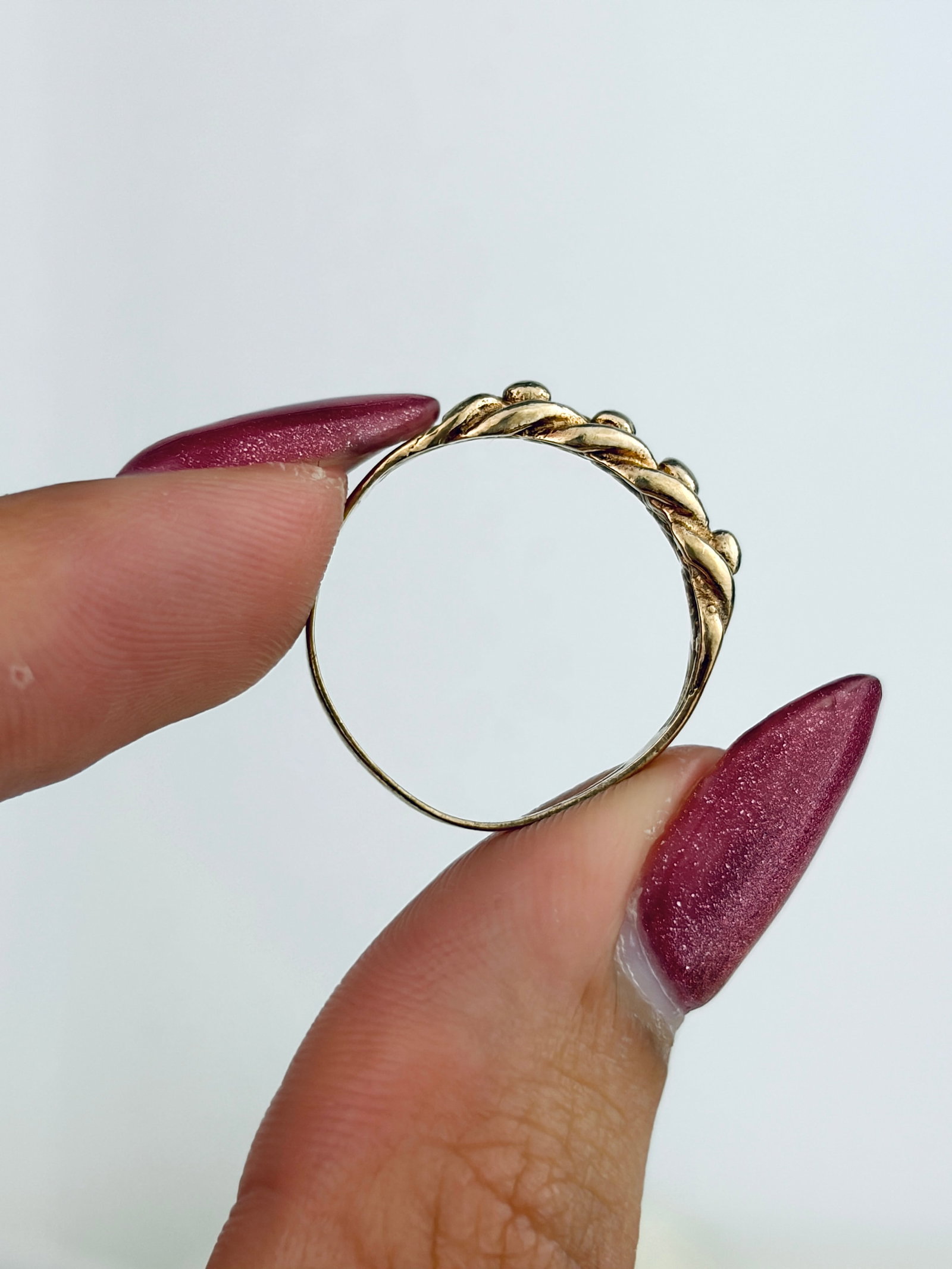 Antique 9ct Gold Keeper Style Band Ring - 6