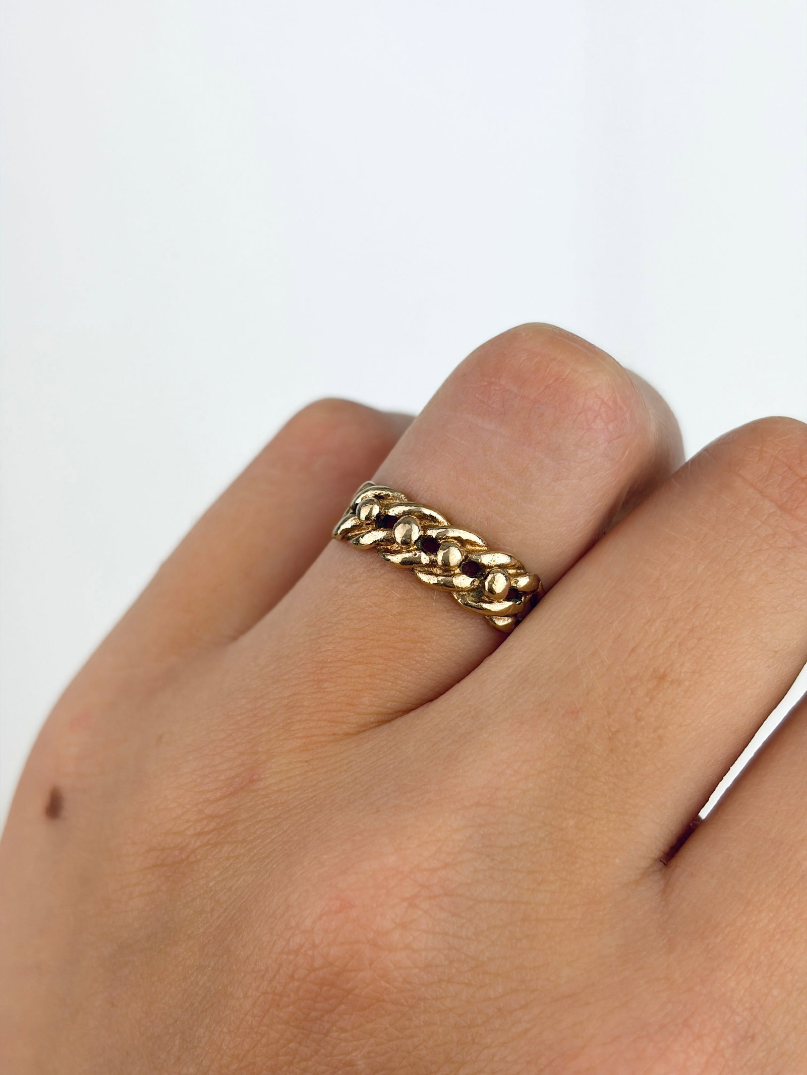 Antique 9ct Gold Keeper Style Band Ring - 8