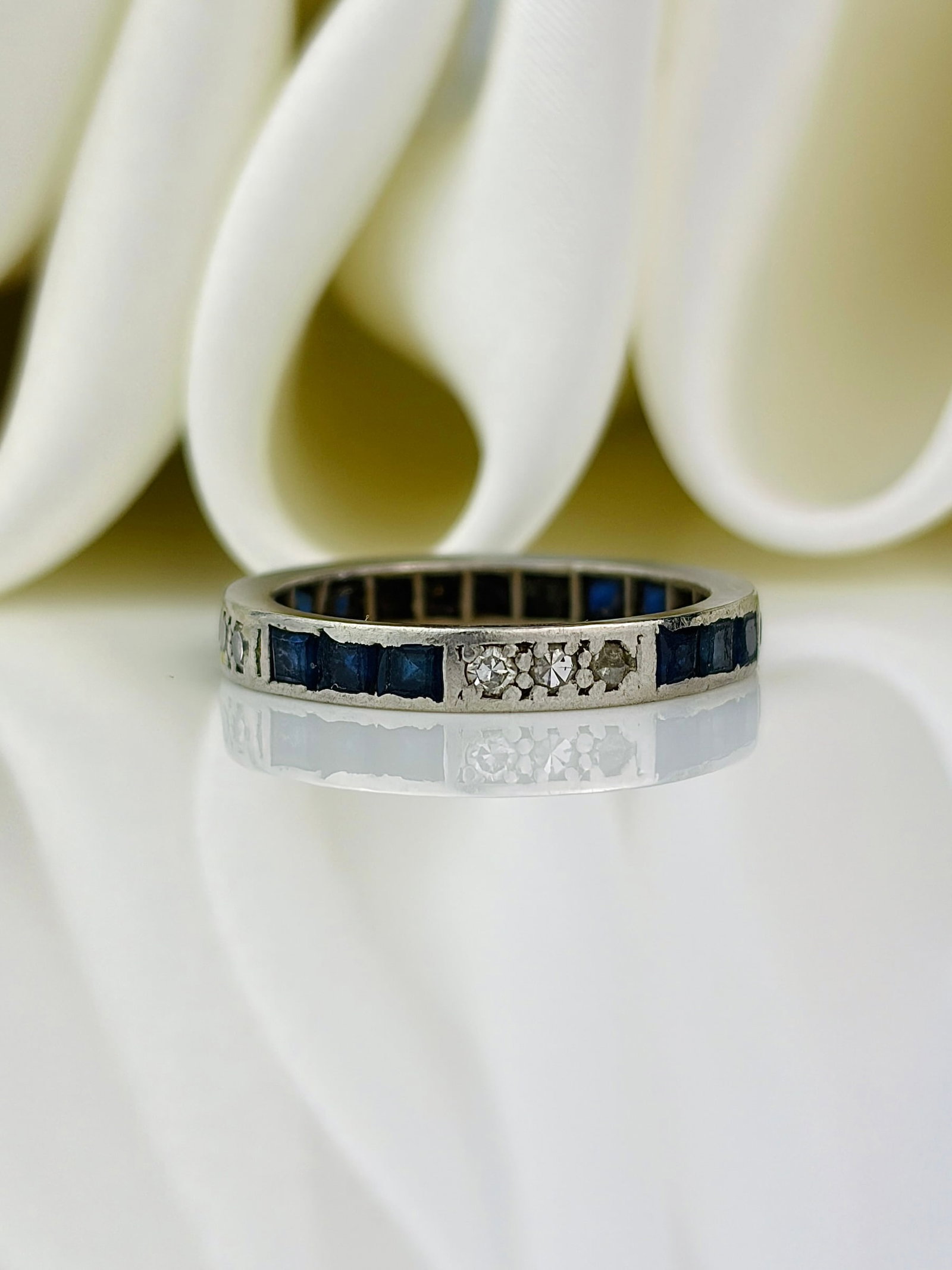antique sapphire and diamond platinum full eternity band ring: antique sapphire and diamond platinum full eternity band ring Lovely full eternity!