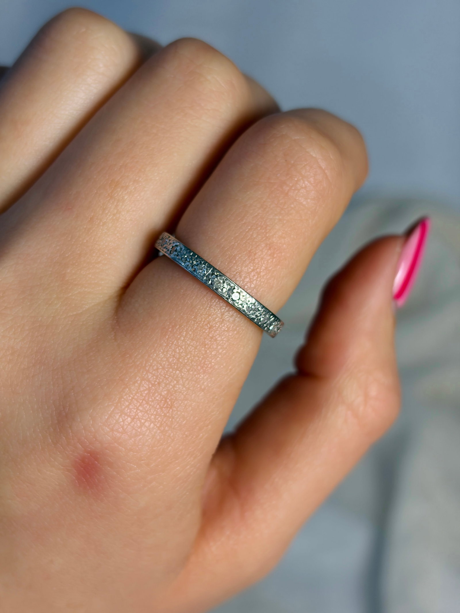 antique diamond full eternity band ring - 8