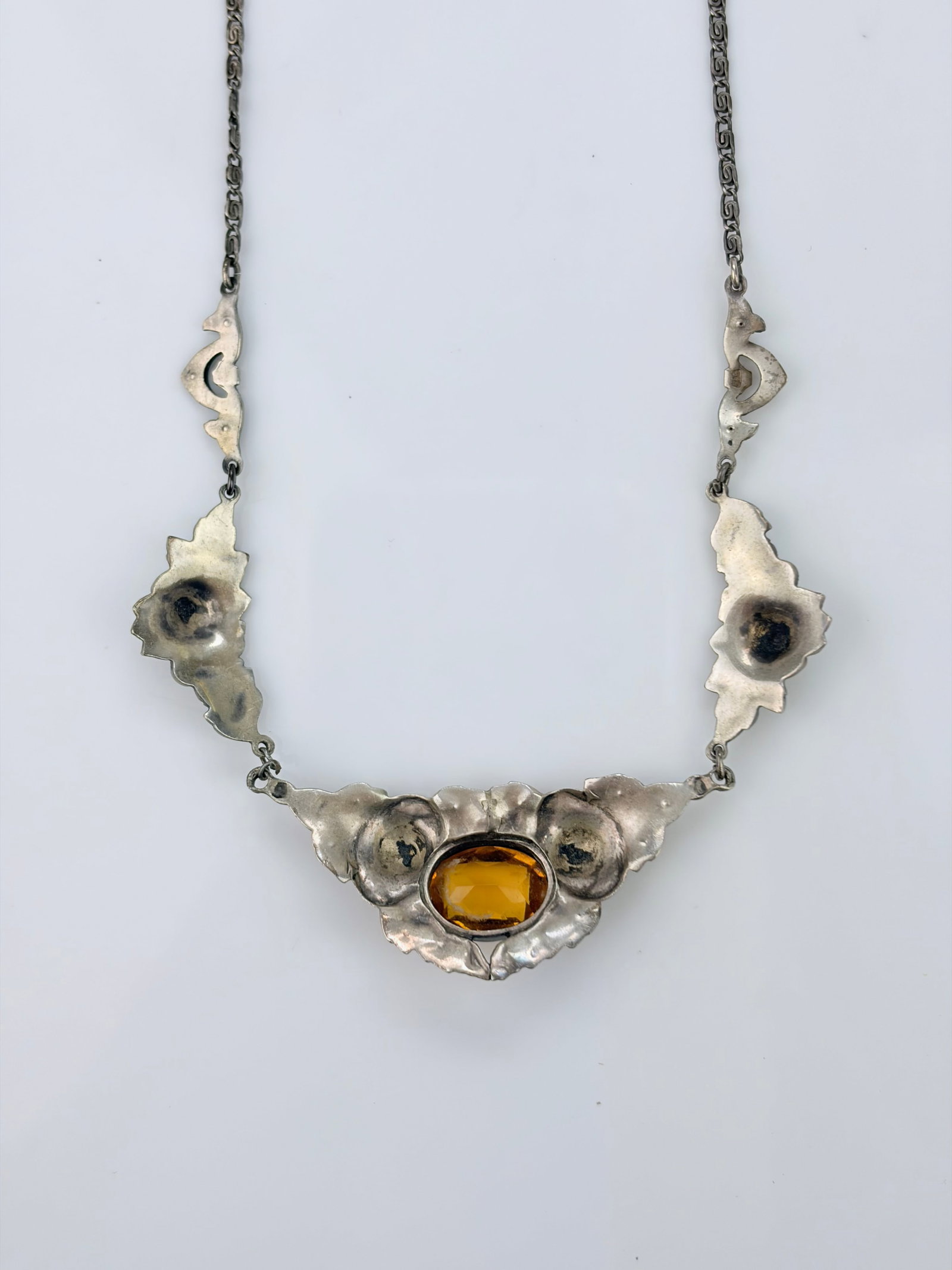 SILVER MARCASITE NECKLACE: SILVER MARCASITE NECKLACE
