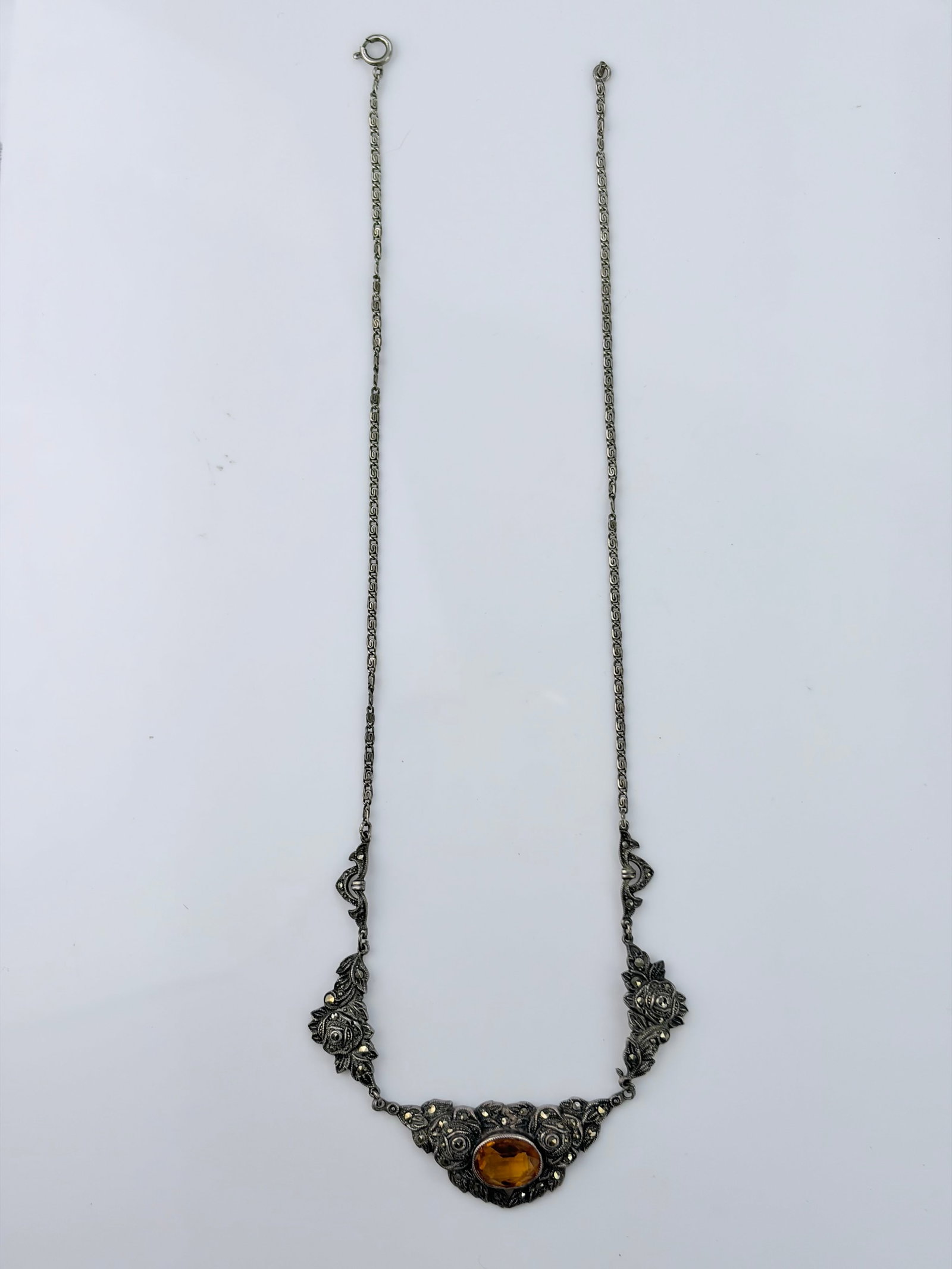 SILVER MARCASITE NECKLACE - 2