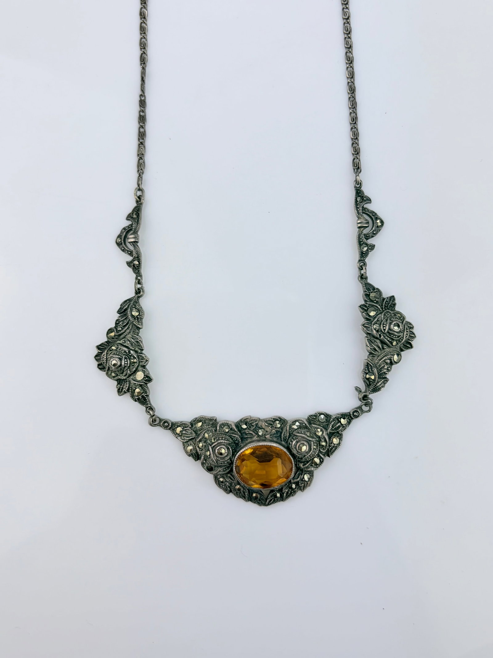 SILVER MARCASITE NECKLACE - 3