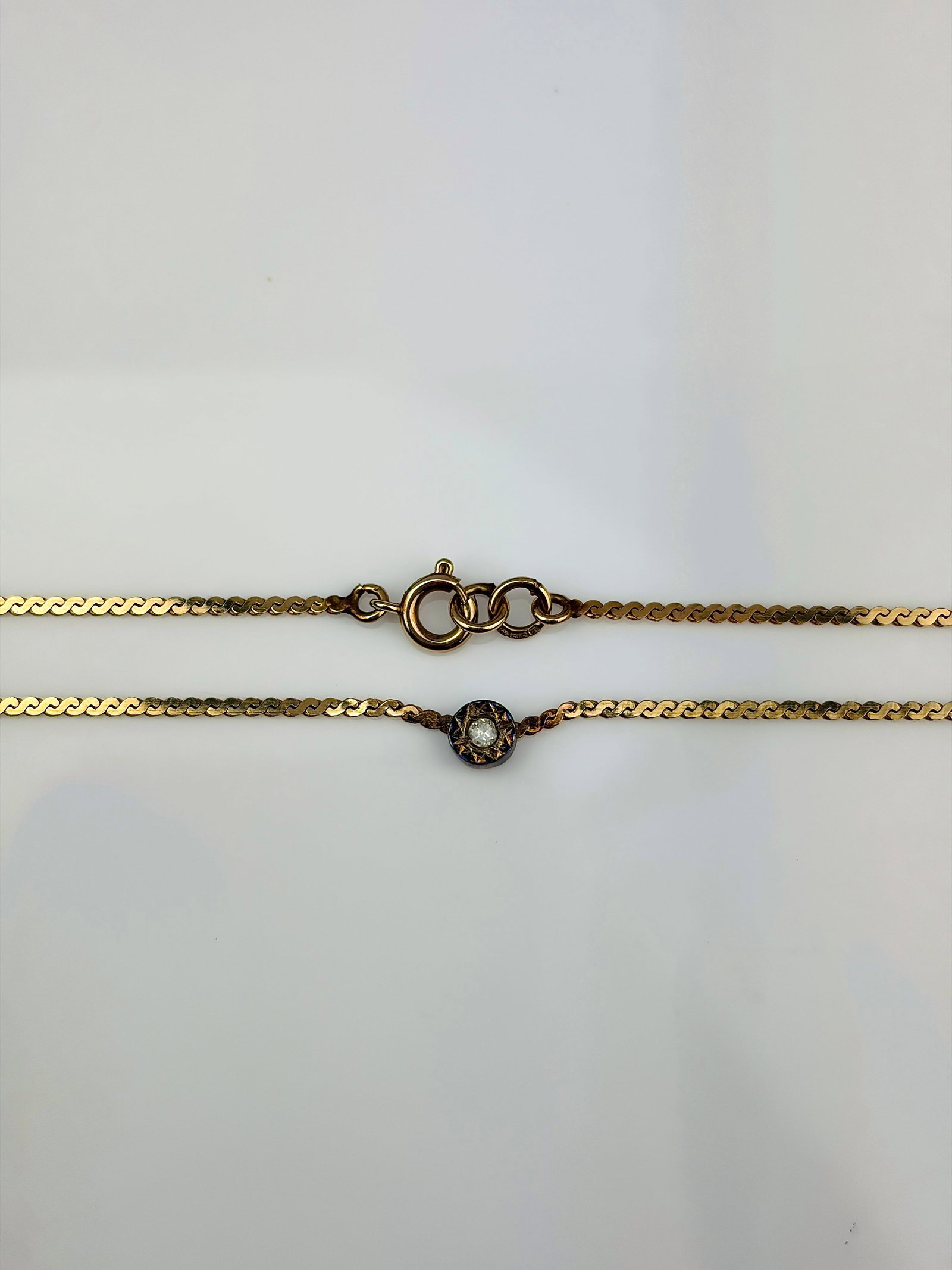 9ct gold and diamond chain - 2