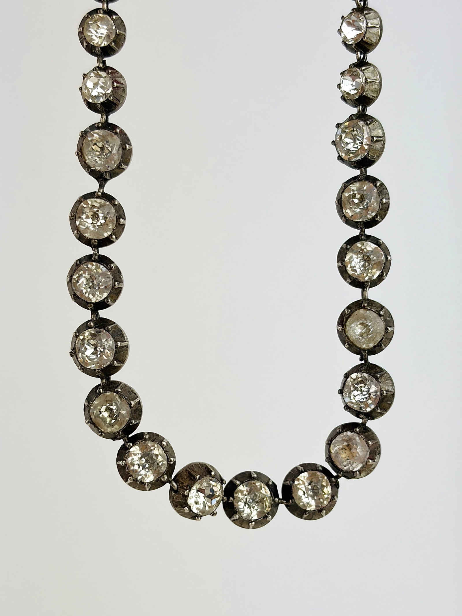 Antique Georgian Era Paste Riviere Necklace in Silver - 2