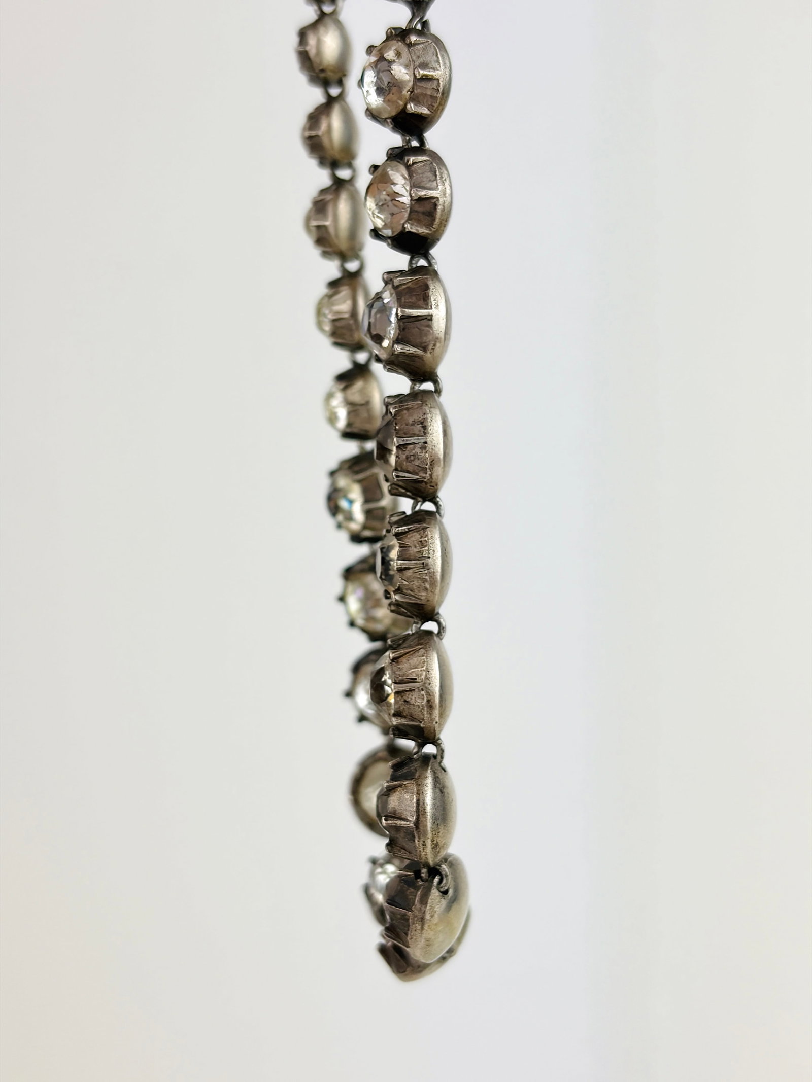 Antique Georgian Era Paste Riviere Necklace in Silver - 4