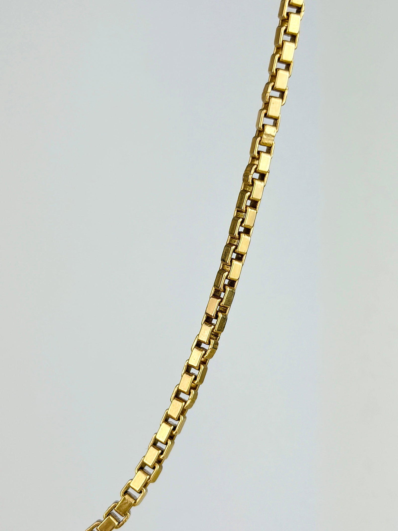 VINTAGE 14CT YELLOW GOLD BOX LINK CHAIN - 2