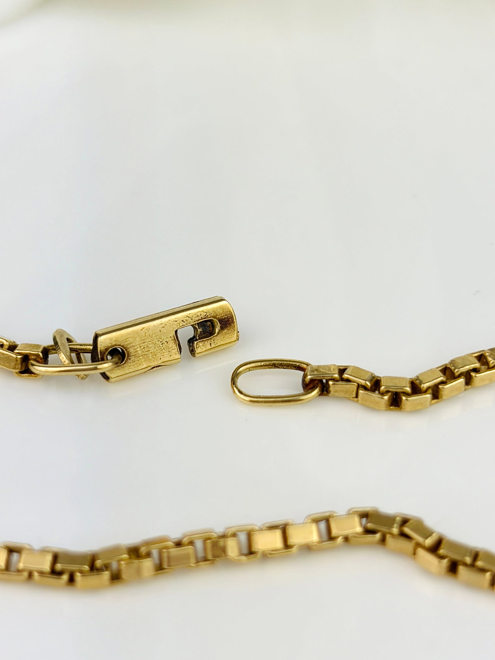 VINTAGE 14CT YELLOW GOLD BOX LINK CHAIN - 4