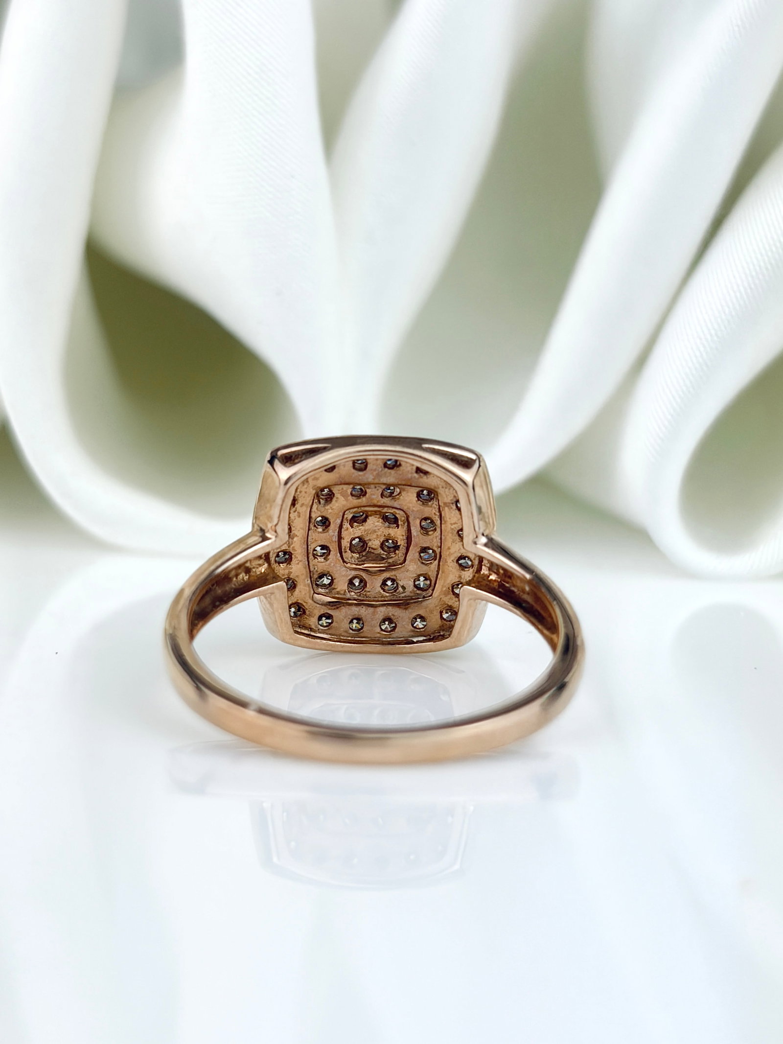 9ct Rose Gold Diamond Square Ring - 3