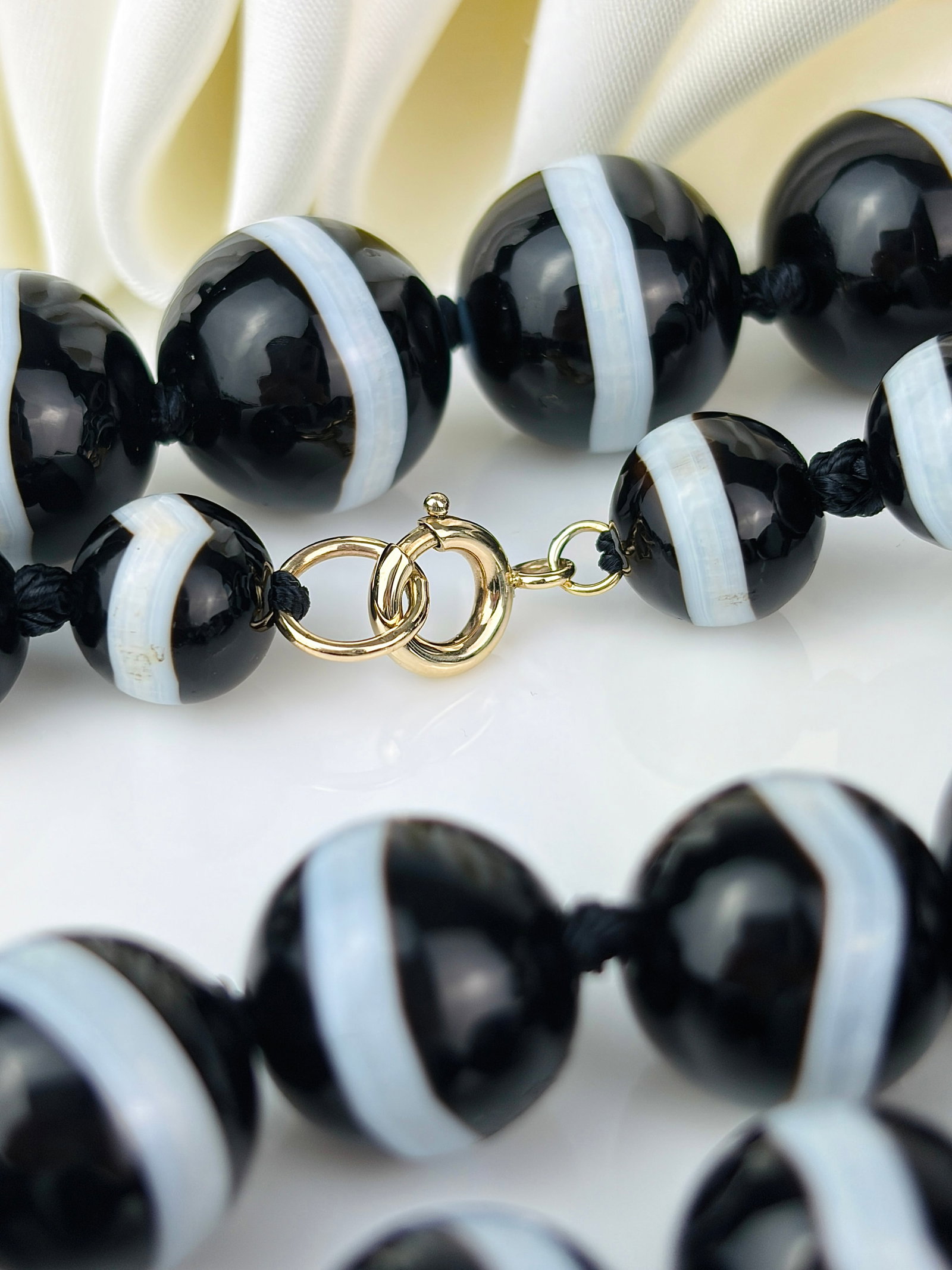 Antique chunky banded agate necklace - 3