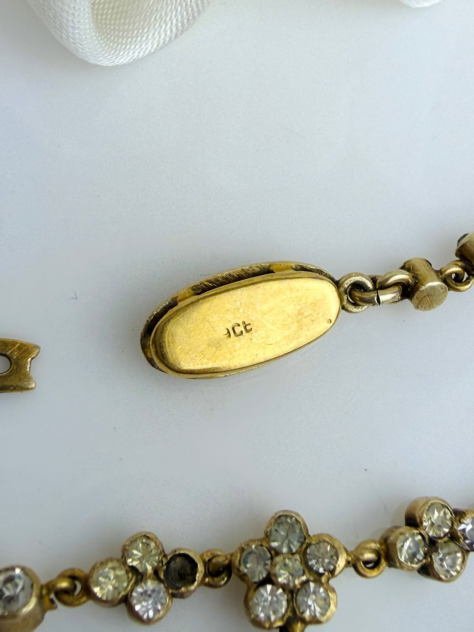 Antique Ornate Blue and White Paste Drop Necklace - 6