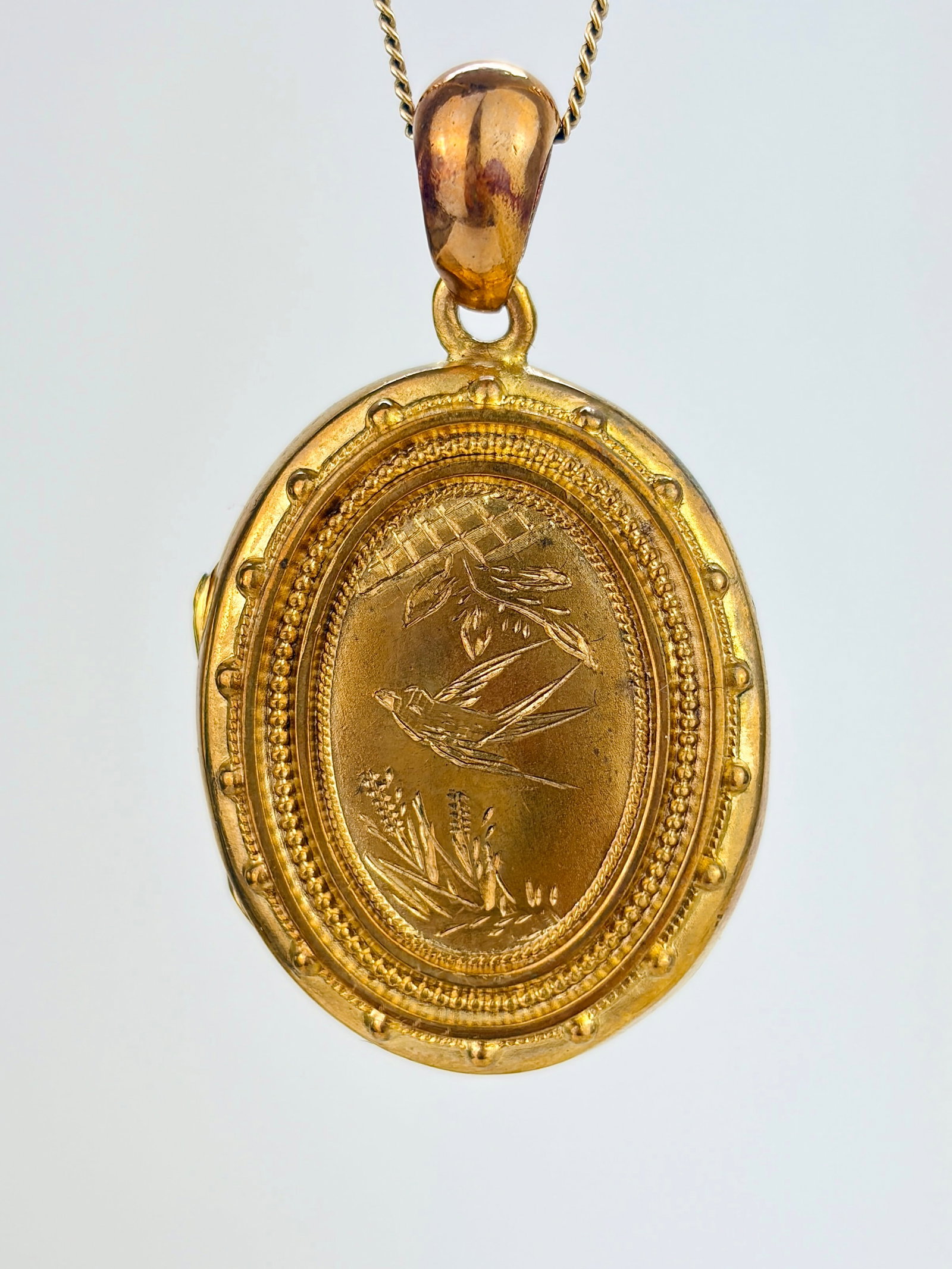 Antique Silver Gilt Locket Pendant (1 of 6)