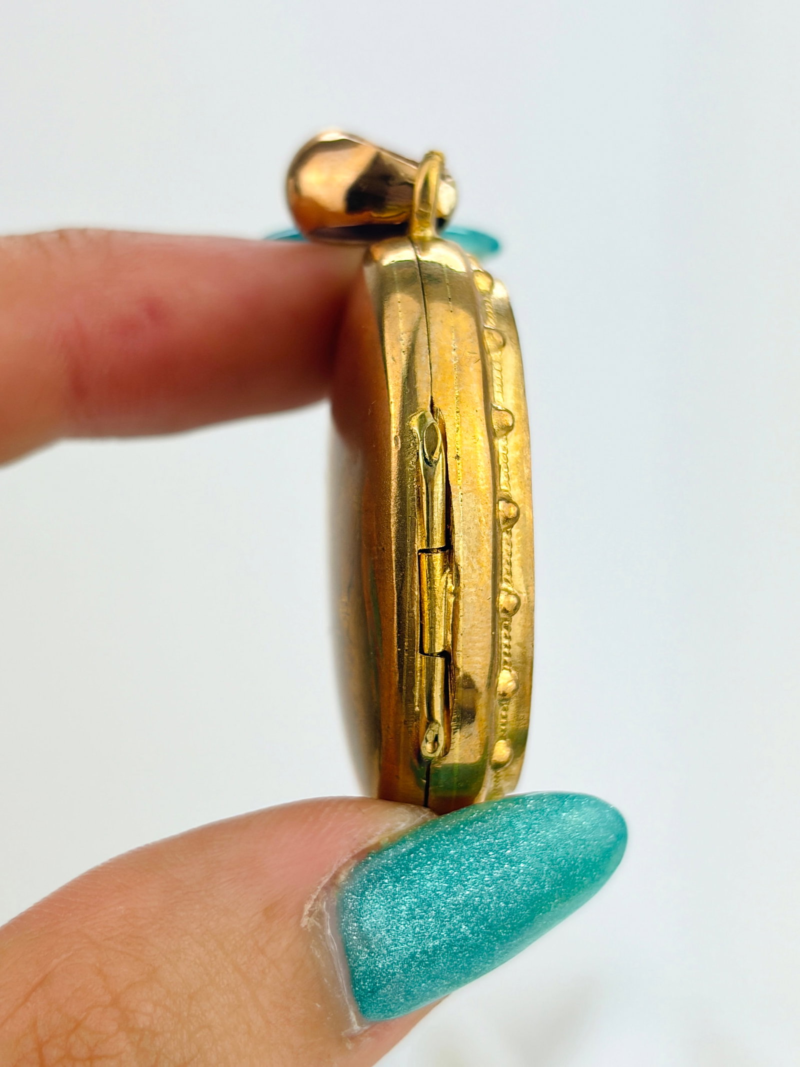 Antique Silver Gilt Locket Pendant - 3