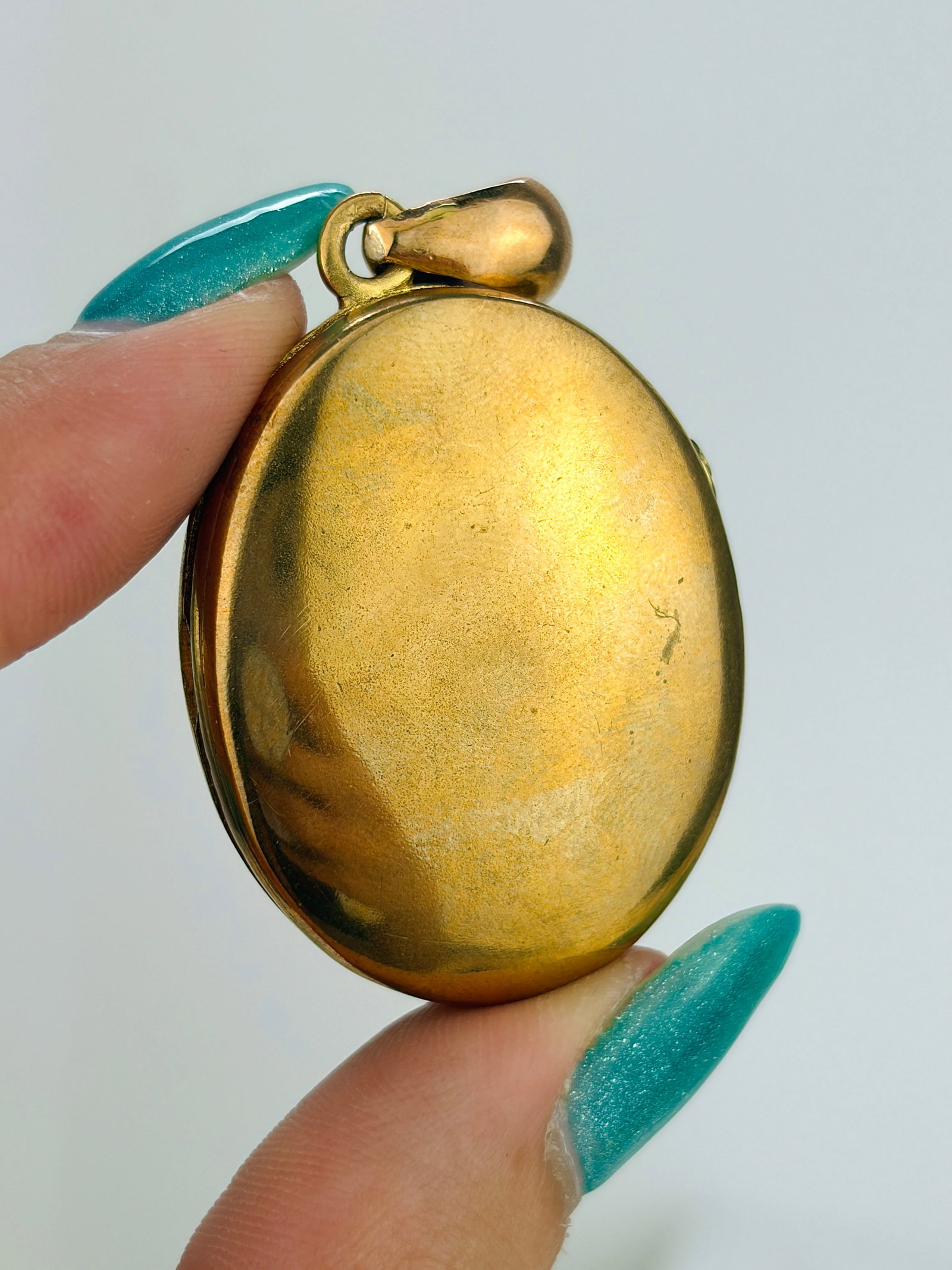 Antique Silver Gilt Locket Pendant - 5