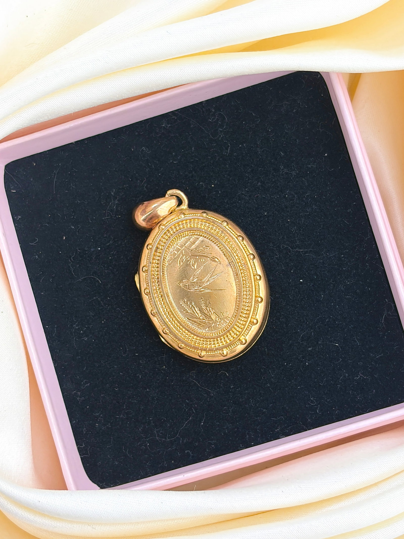 Antique Silver Gilt Locket Pendant - 6