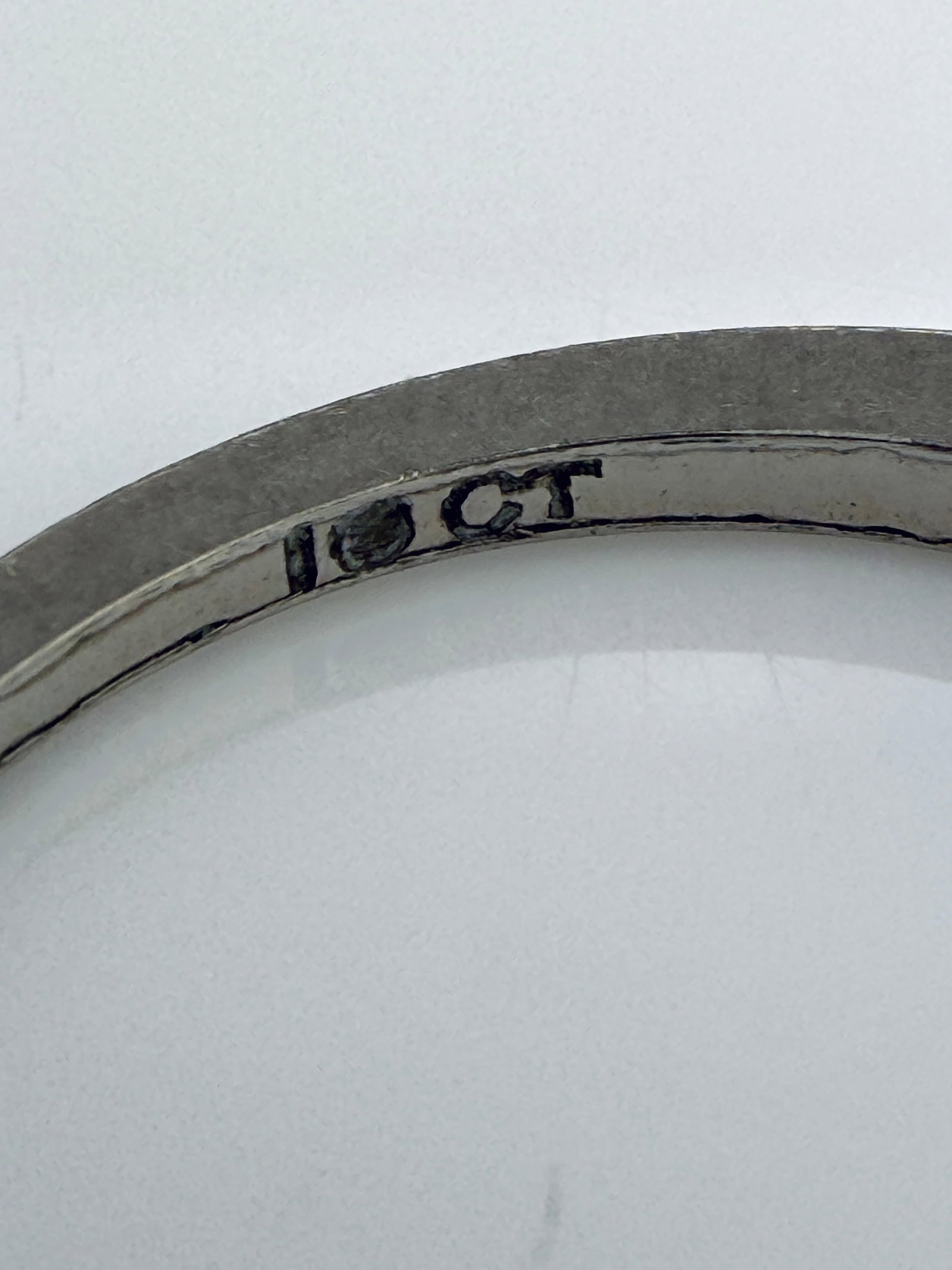 Antique 18ct White Gold Diamond Half Eternity Band Ring - 4