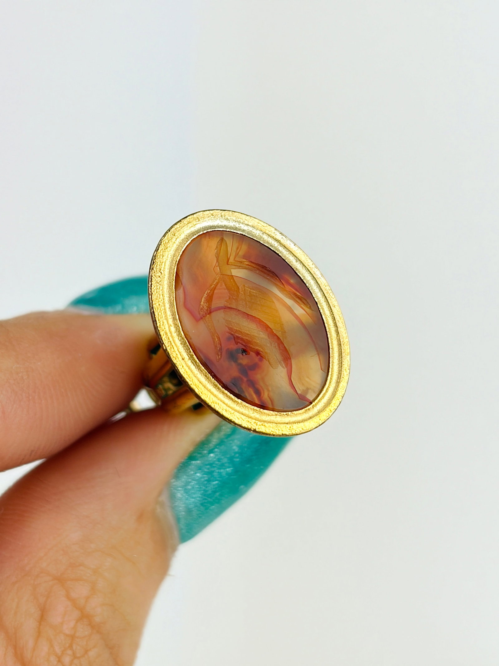 Gold Cased Agate Fob Seal Pendant - 3